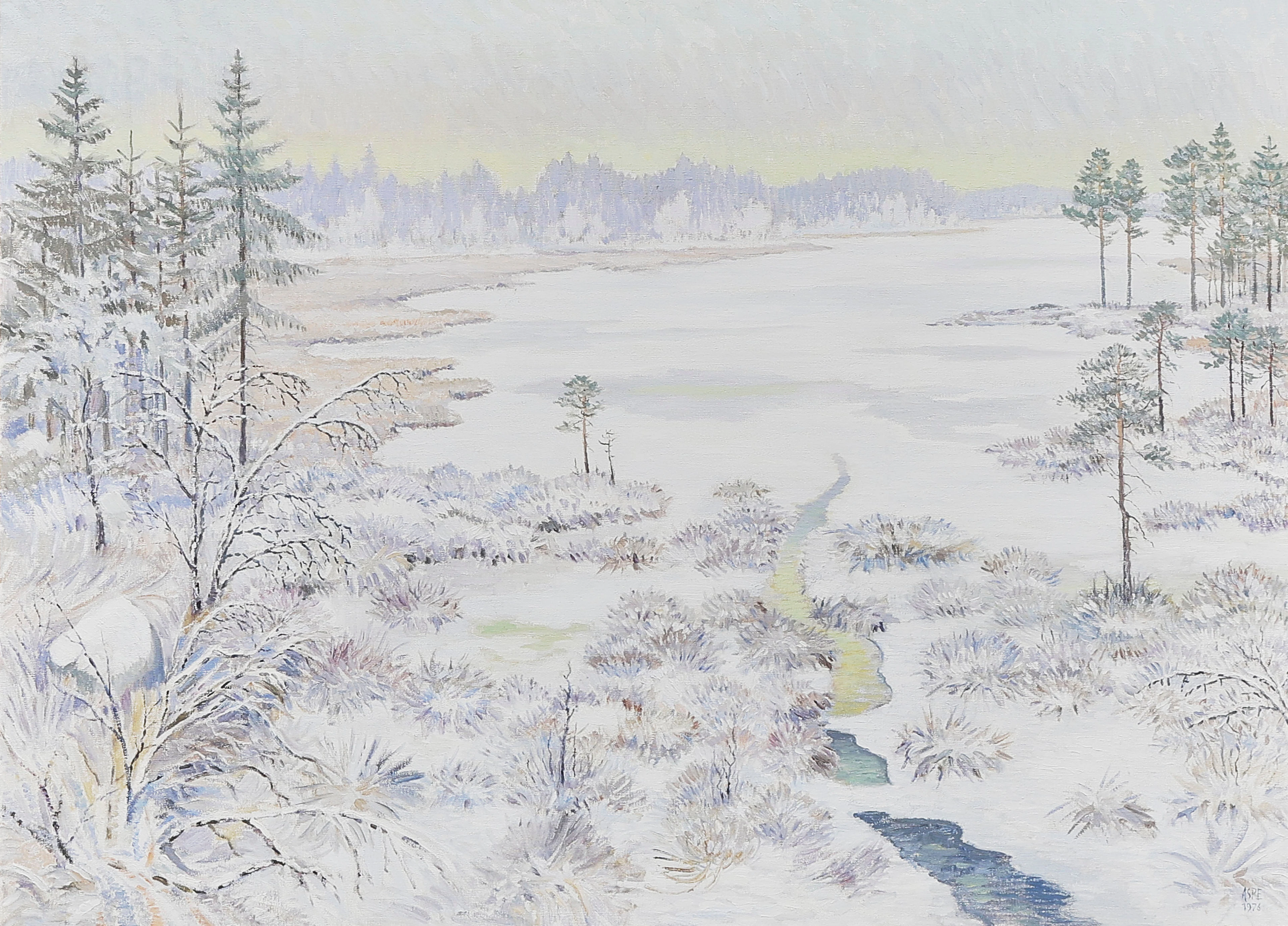 HUGO ASPE CARLSSON. Oljemålning, Signerad landskap.
