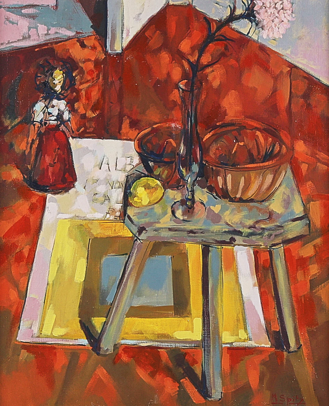 MICHEL SPITZ. Oljemålning, signerad, Stilleben.