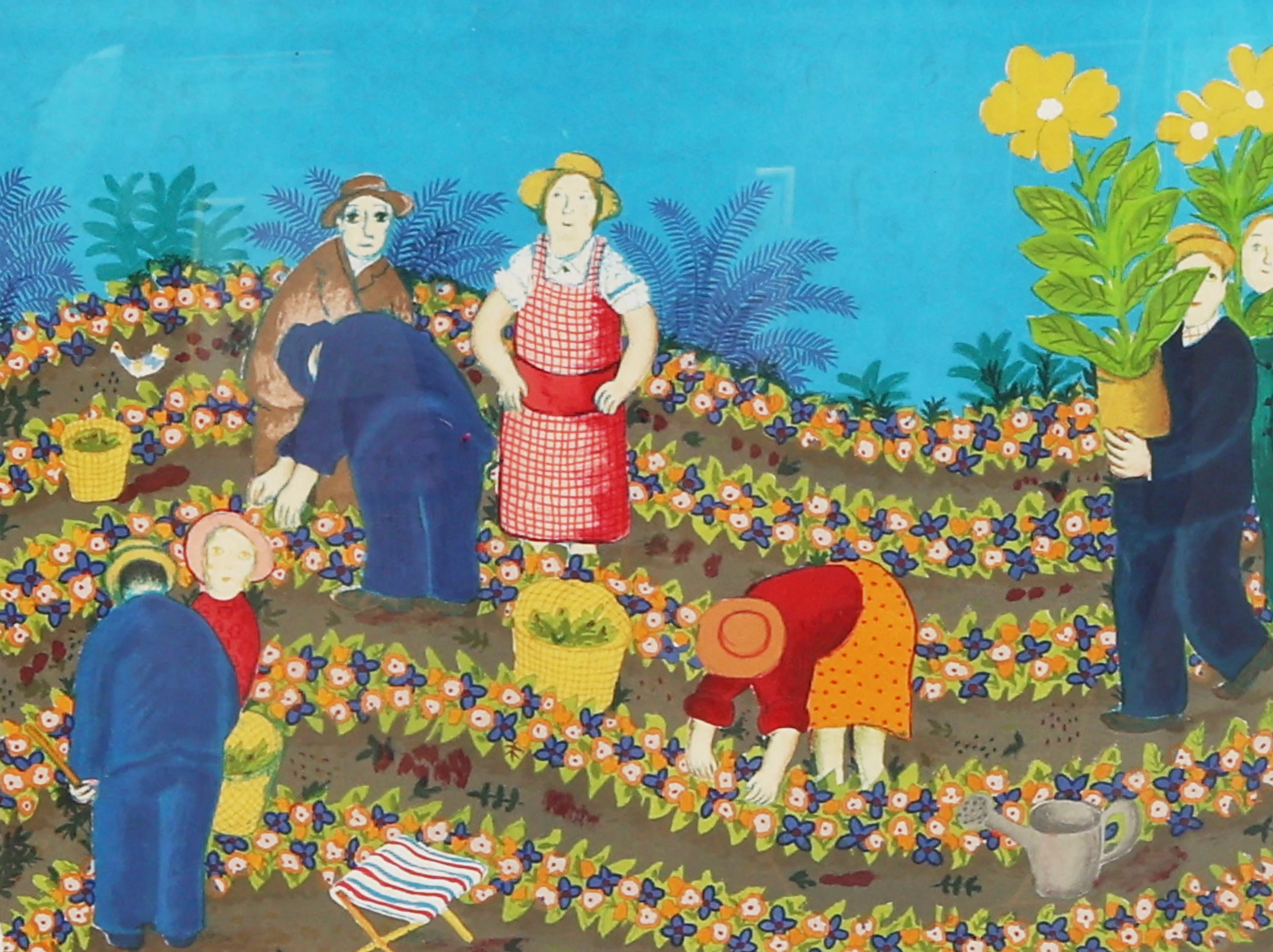 LENNART JIRLOW. Färglitografi, signerad, numrerad 23/50, blomsterodling.