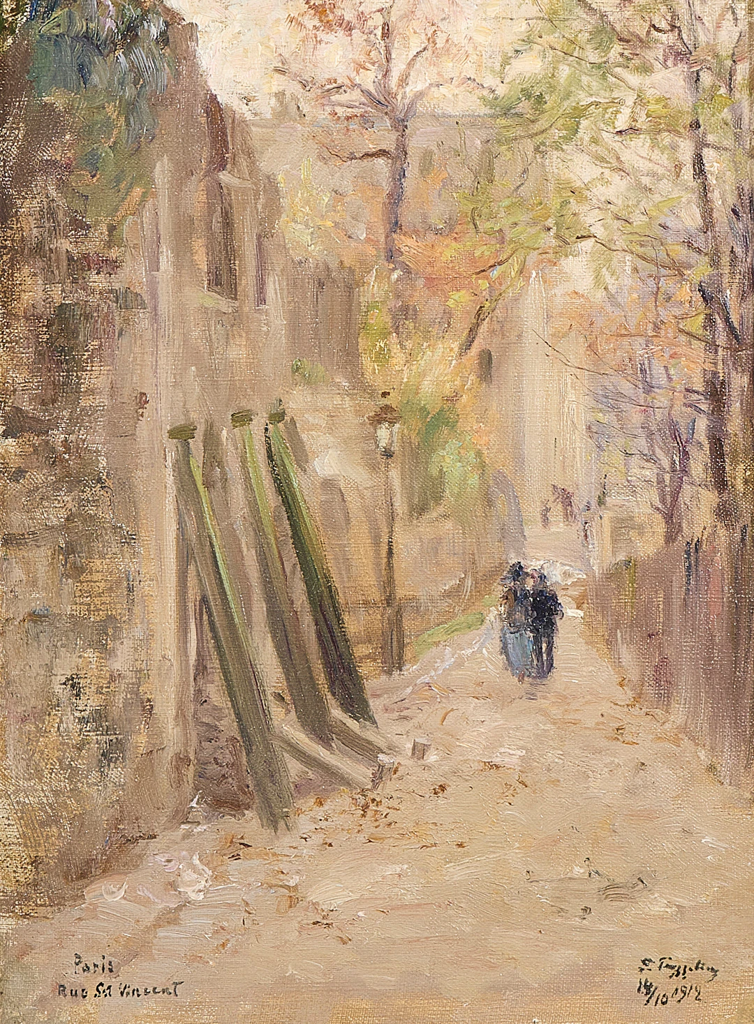ERIK TRYGGELIN. Oljemålning, signerad 14/10 1912, Paris, Rue Saint Vincent.