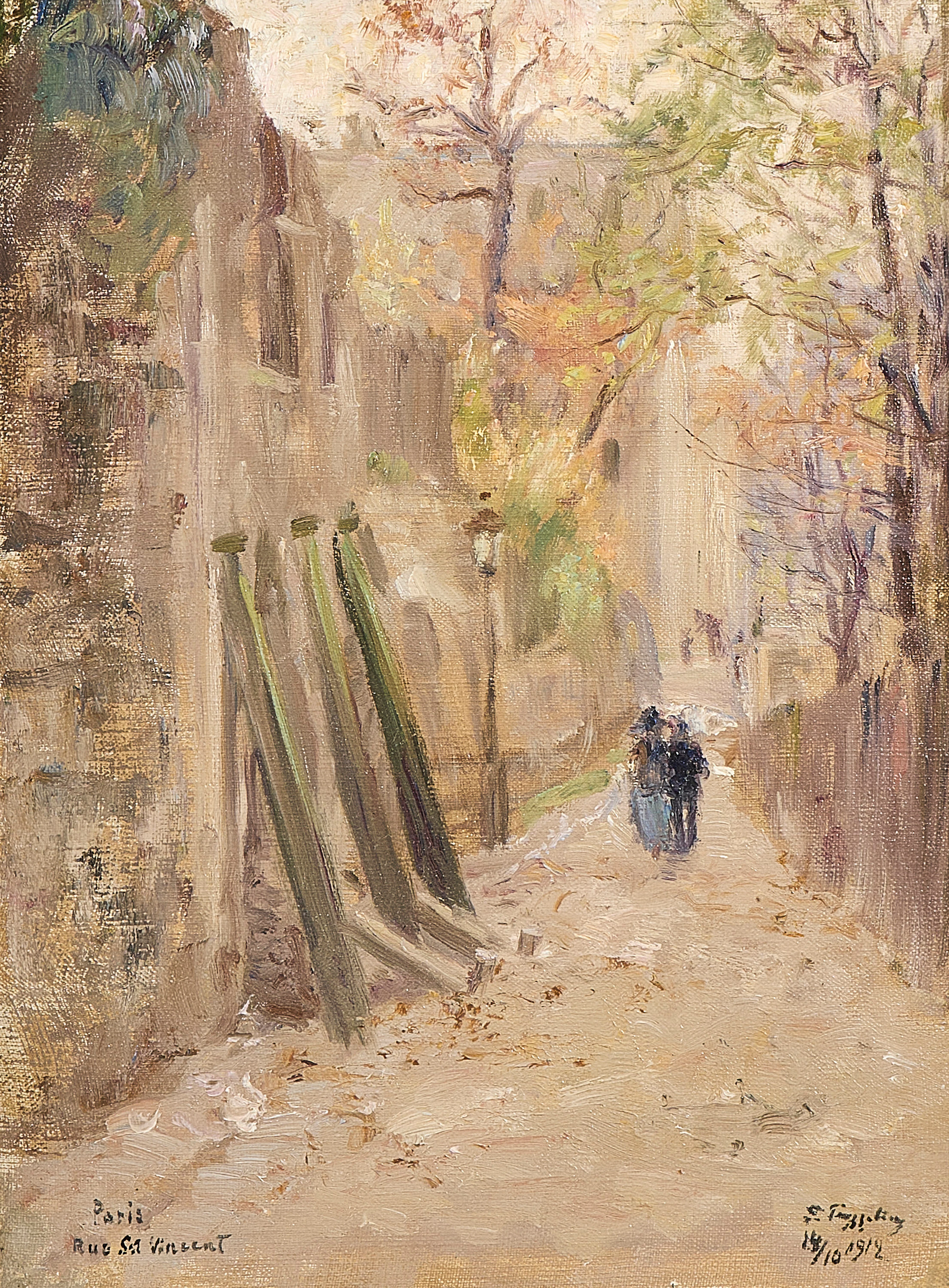 ERIK TRYGGELIN. Oljemålning, signerad 14/10 1912, Paris, Rue Saint Vincent.