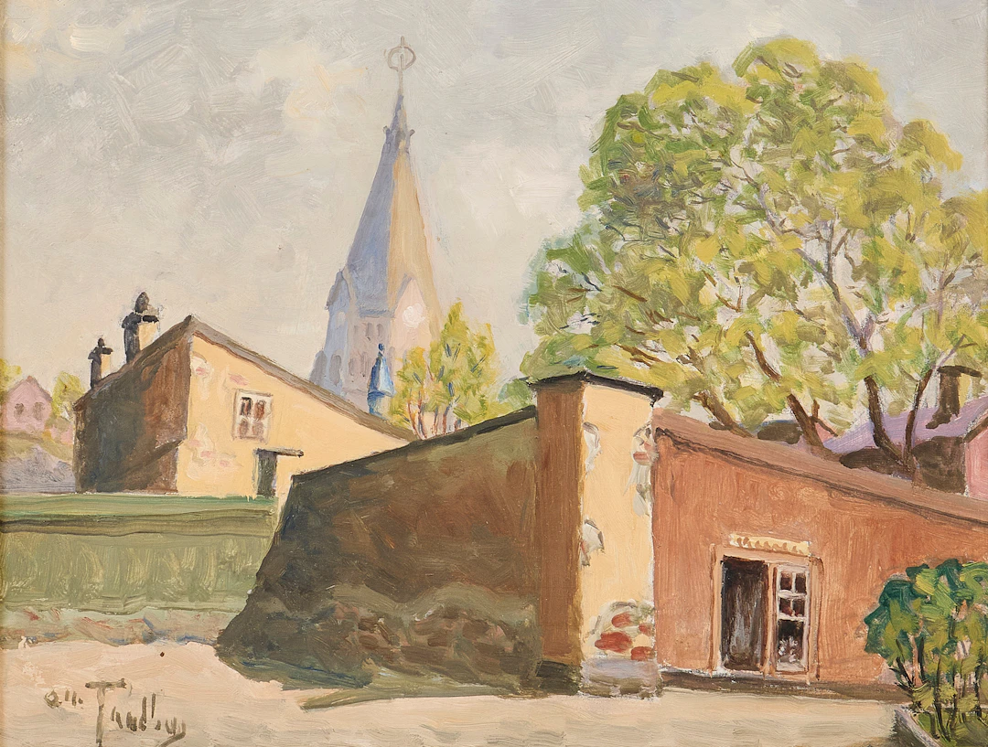 OLLE TANDBERG. Oljemålning, signerad, Stockholmsmotiv.
