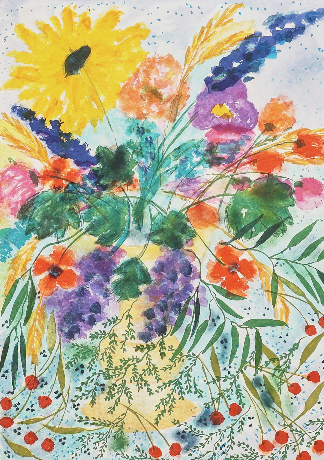 LENA LINDERHOLM. Färglitografi, signerad, daterad 1992, blomsterprakt.
