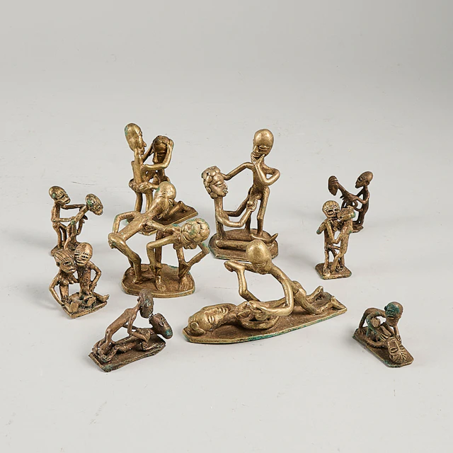 FIGURINER, 10 st, erotiskt motiv, 1900-tal.