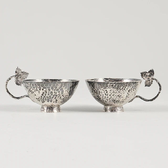 PUNSCHKOPPAR ett par, Sterlingsilver.