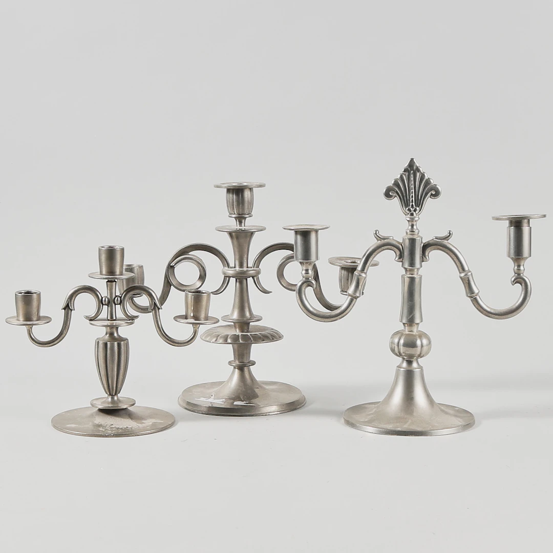 EDVIN OLLERS. LJUSSTAKAR, 3 ST, 2-armade, Tenn.
