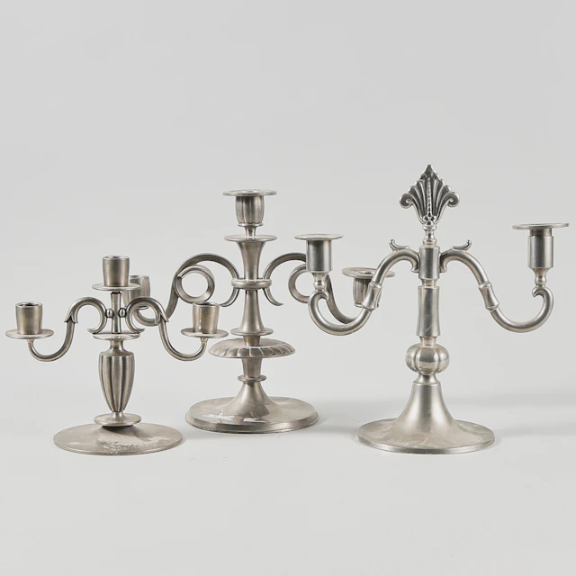 EDVIN OLLERS. LJUSSTAKAR, 3 ST, 2-armade, Tenn.