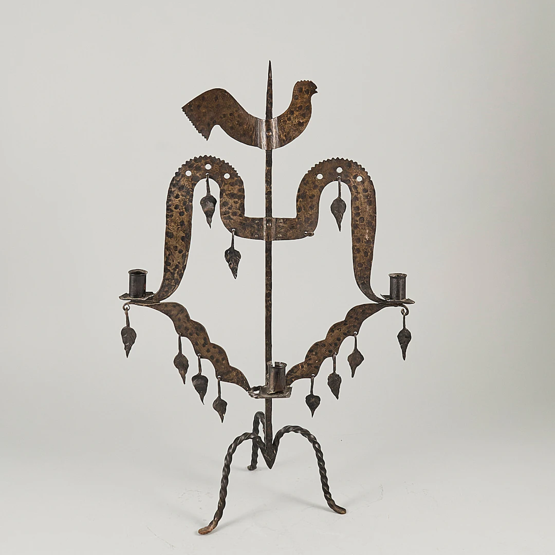 Ljusstake, "Tuppastake", smide.