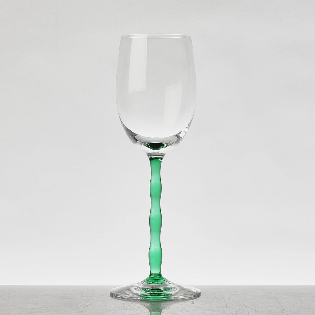 GUNNAR CYRÉN. Vitvinsglas, 6 st, Orrefors, Nobel.