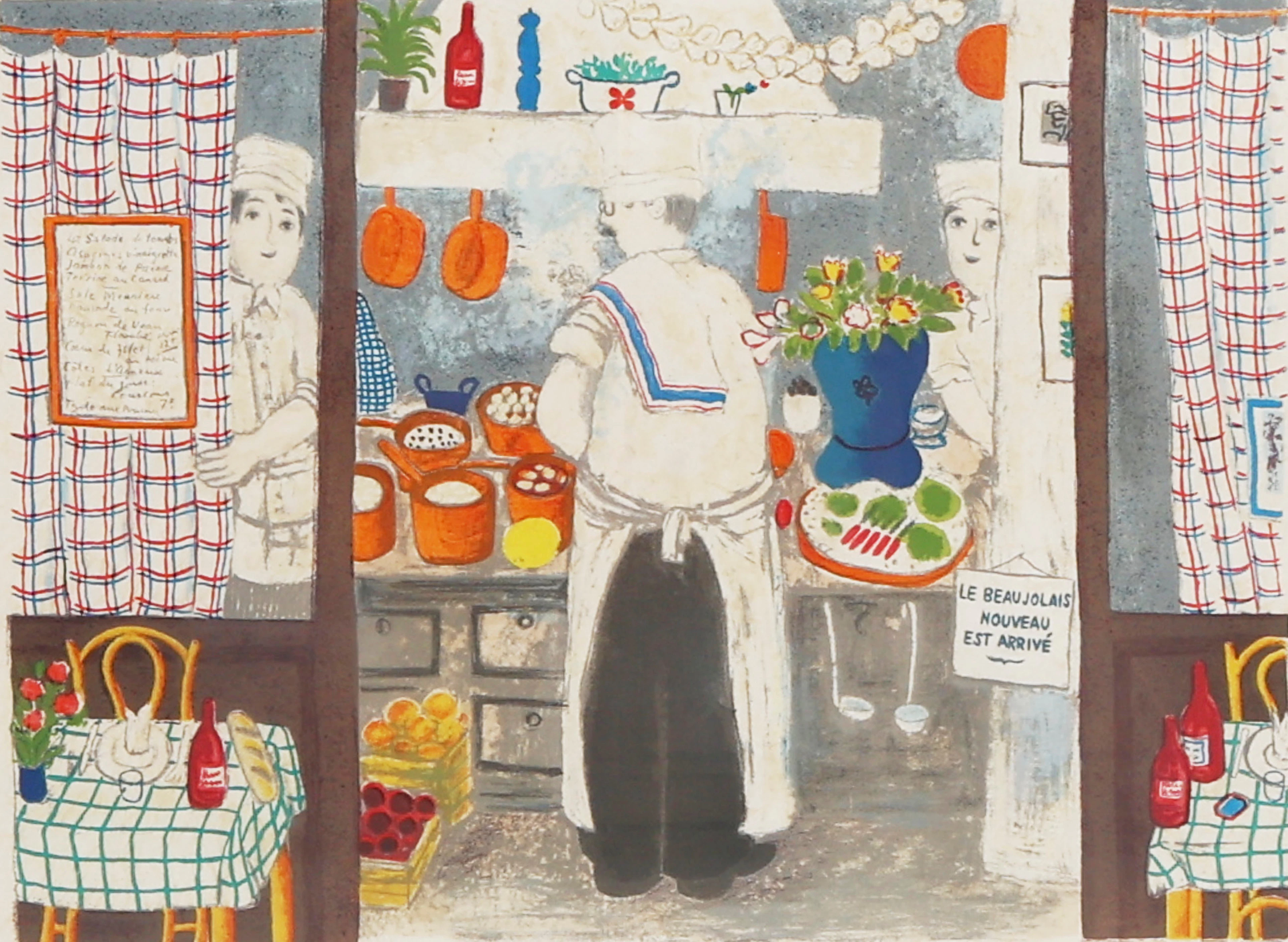 LENNART JIRLOW. Färglitografi, Signerad, numrerad, 23/50, Köket.