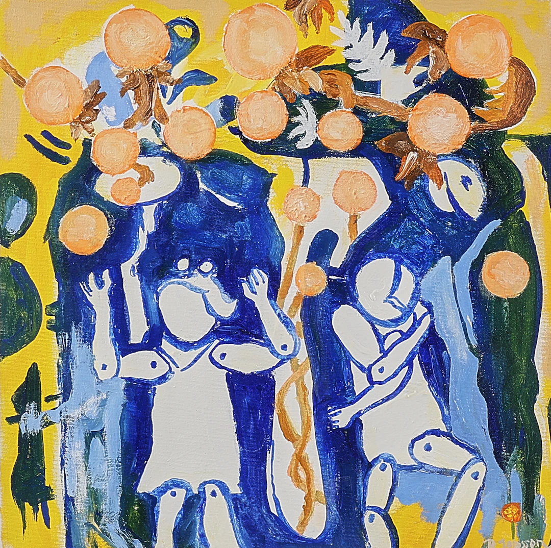 RALPH JOBSSON. olja, komposition med figurer.
