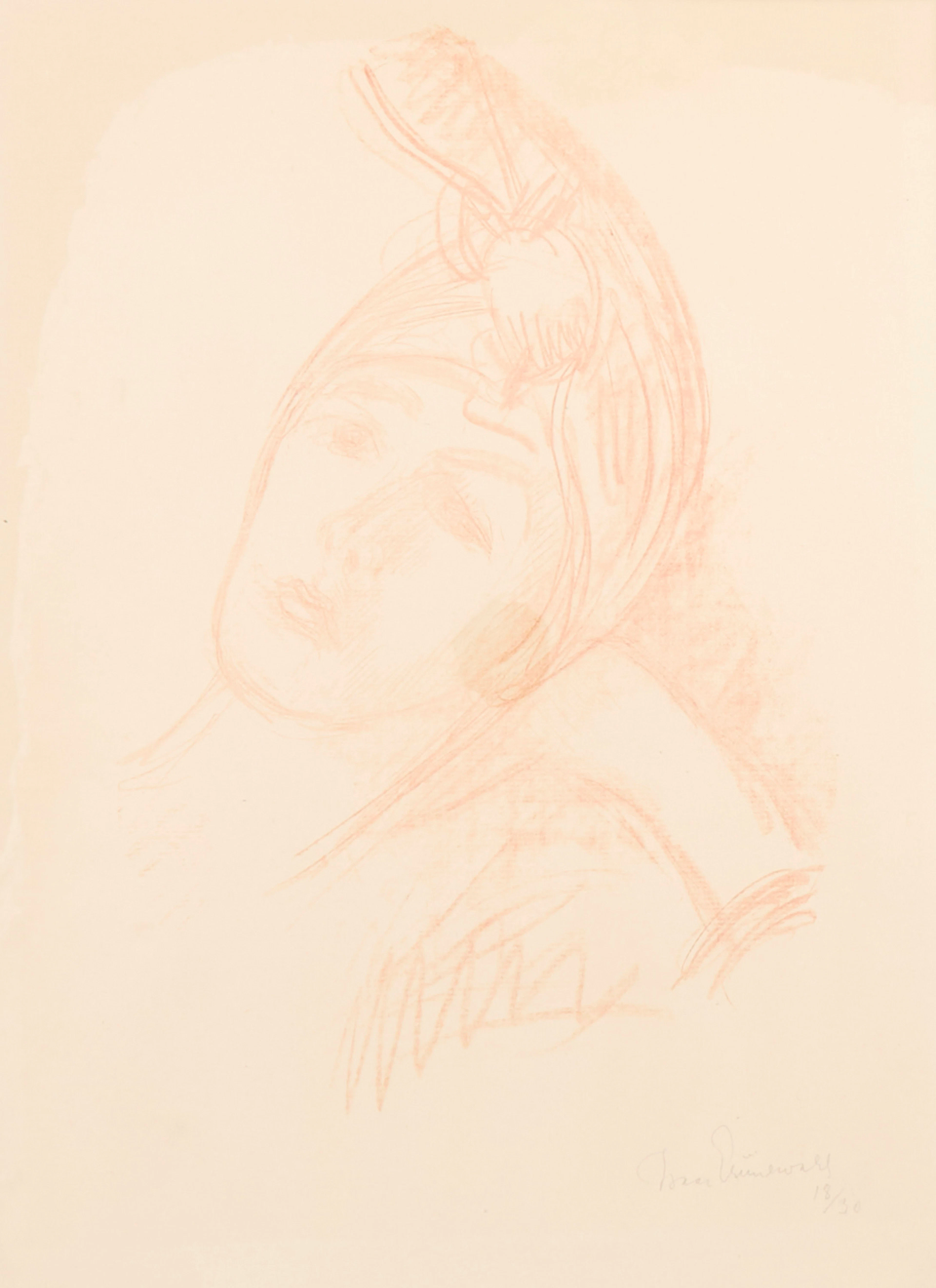 ISAAC GRÜNEWALD. Litografi, Kvinna i turban, Signerad, numrerad 18/30.