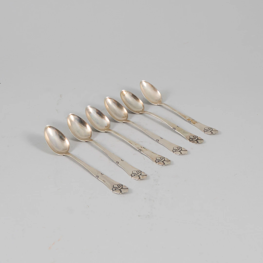 Kaffeskedar, 6 st. silver.