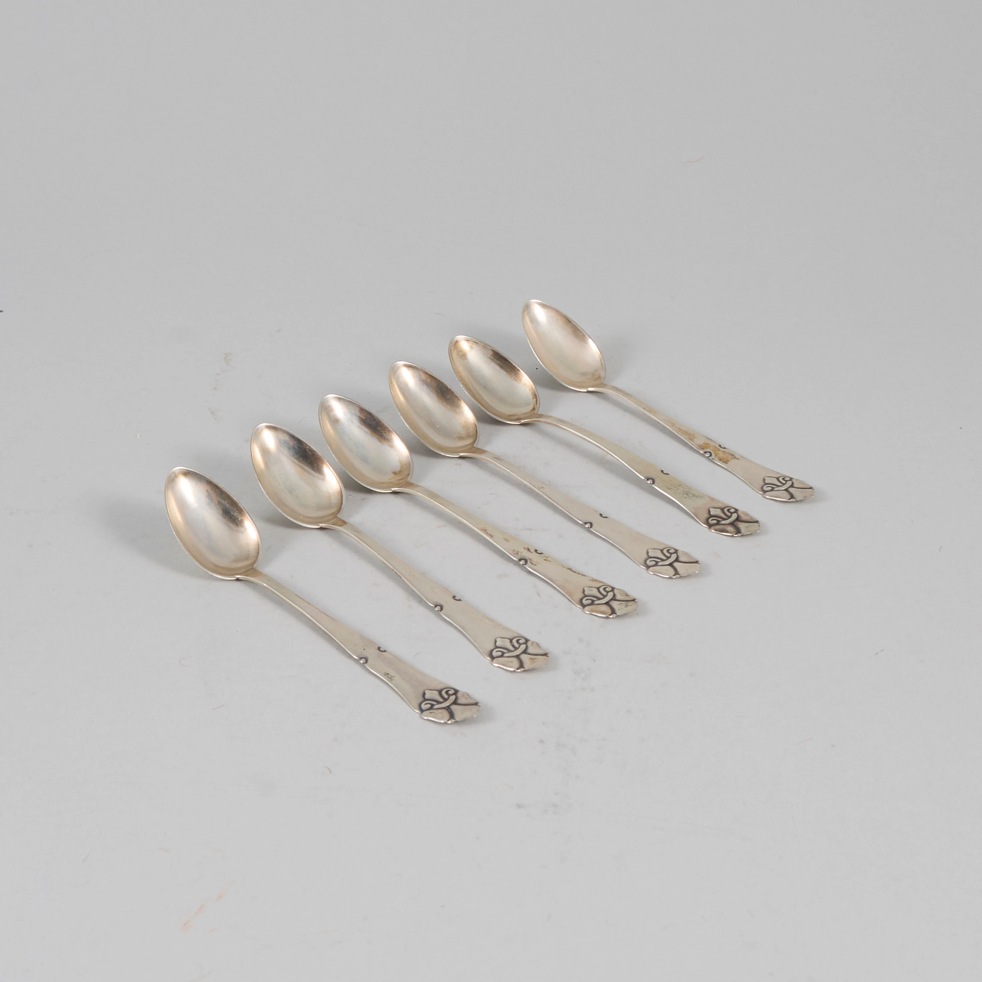 Kaffeskedar, 6 st. silver.