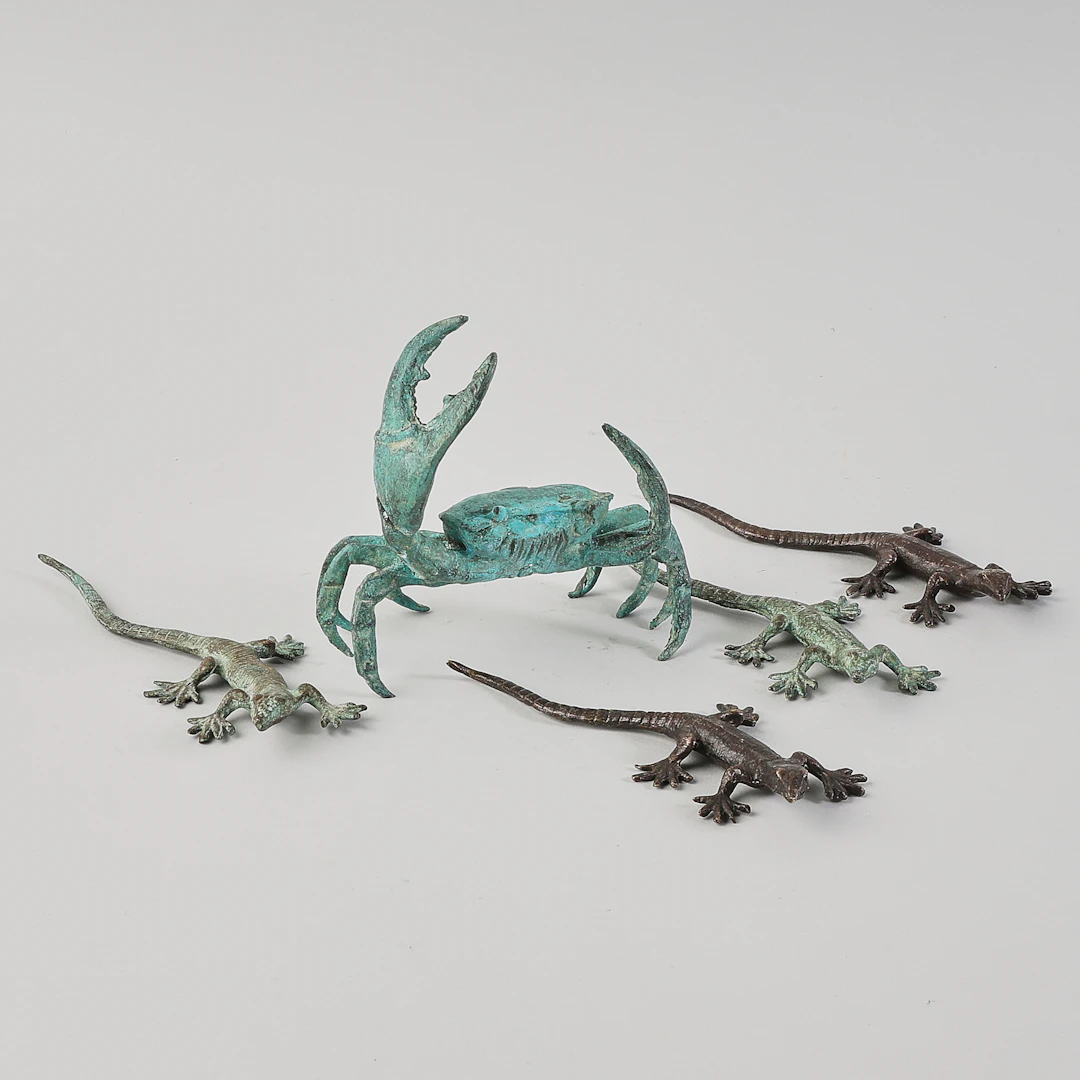 SKULPTURER; 5 st, krabba+salamandrar.