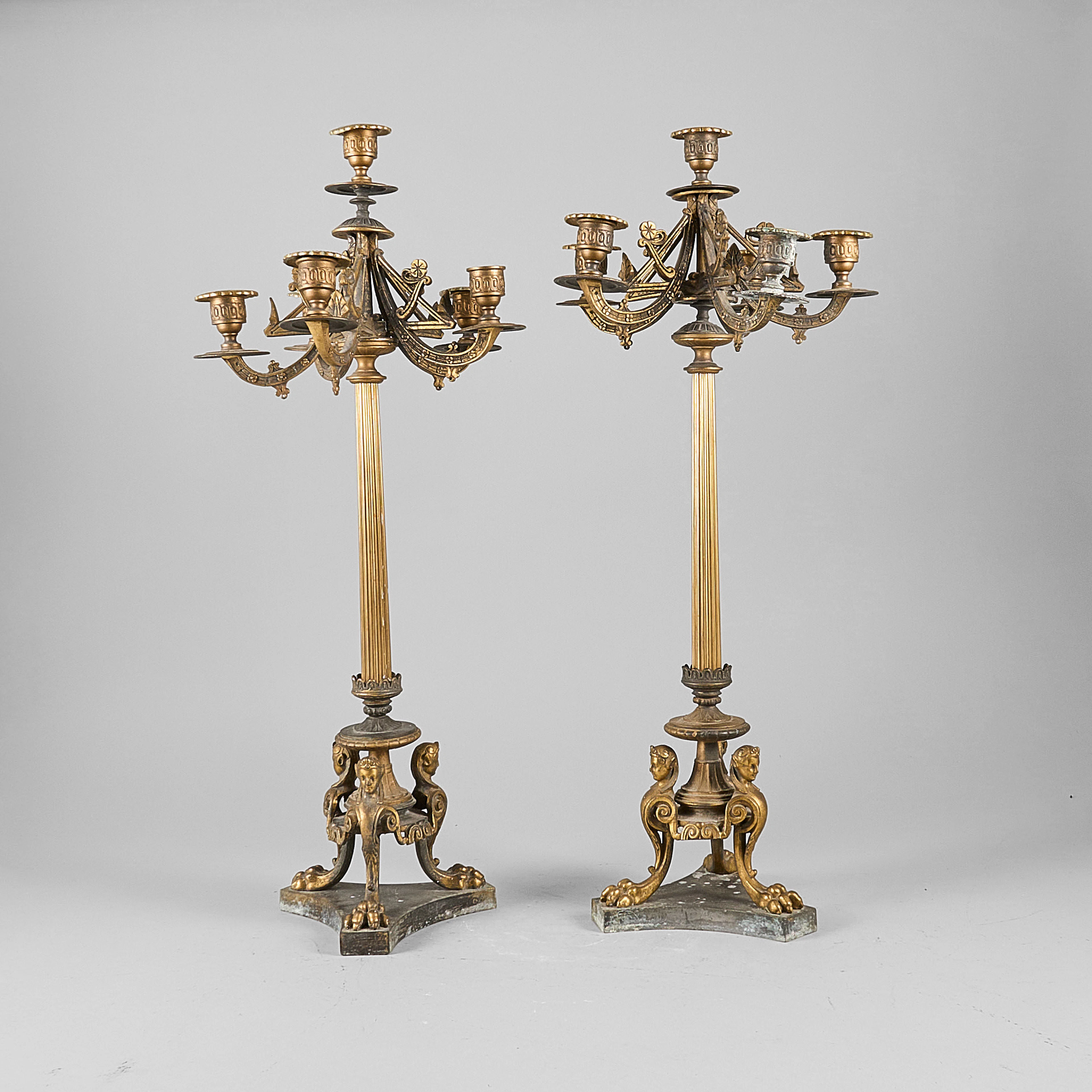 KANDELABRAR 1 PAR, 1800-tal, Empirestil.