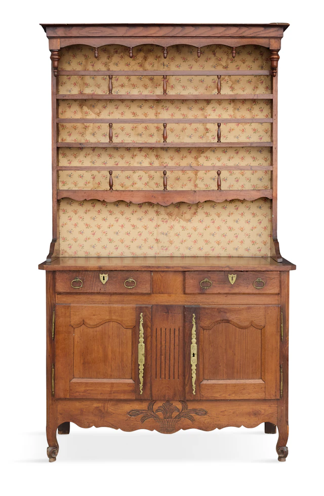 French Provincial Elmwood Buffet a Deux Corps
