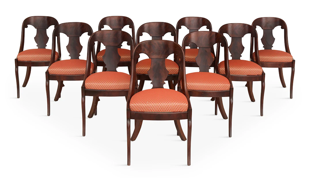 Suite of Ten American Late Classical Mahogany Chairs