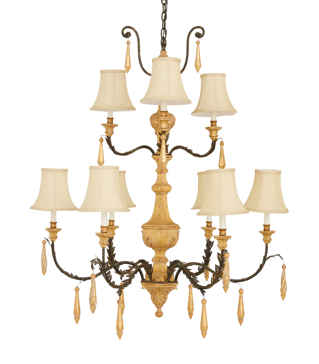 Italian Giltwood, Gilt-Plaster and Metal Chandelier