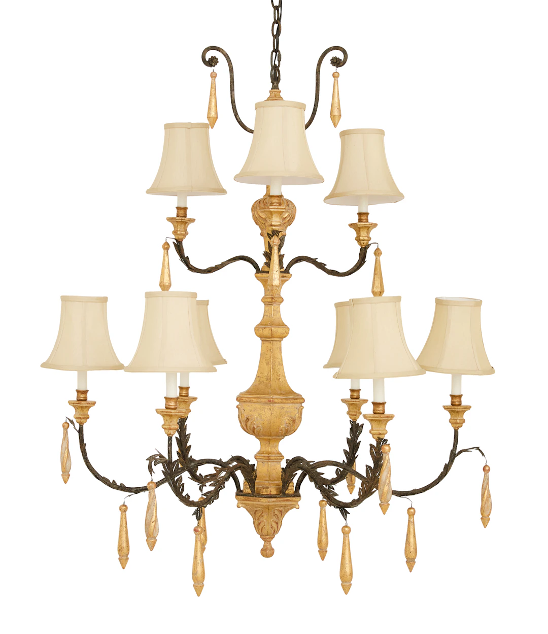 Italian Giltwood, Gilt Plaster and Metal Chandelier