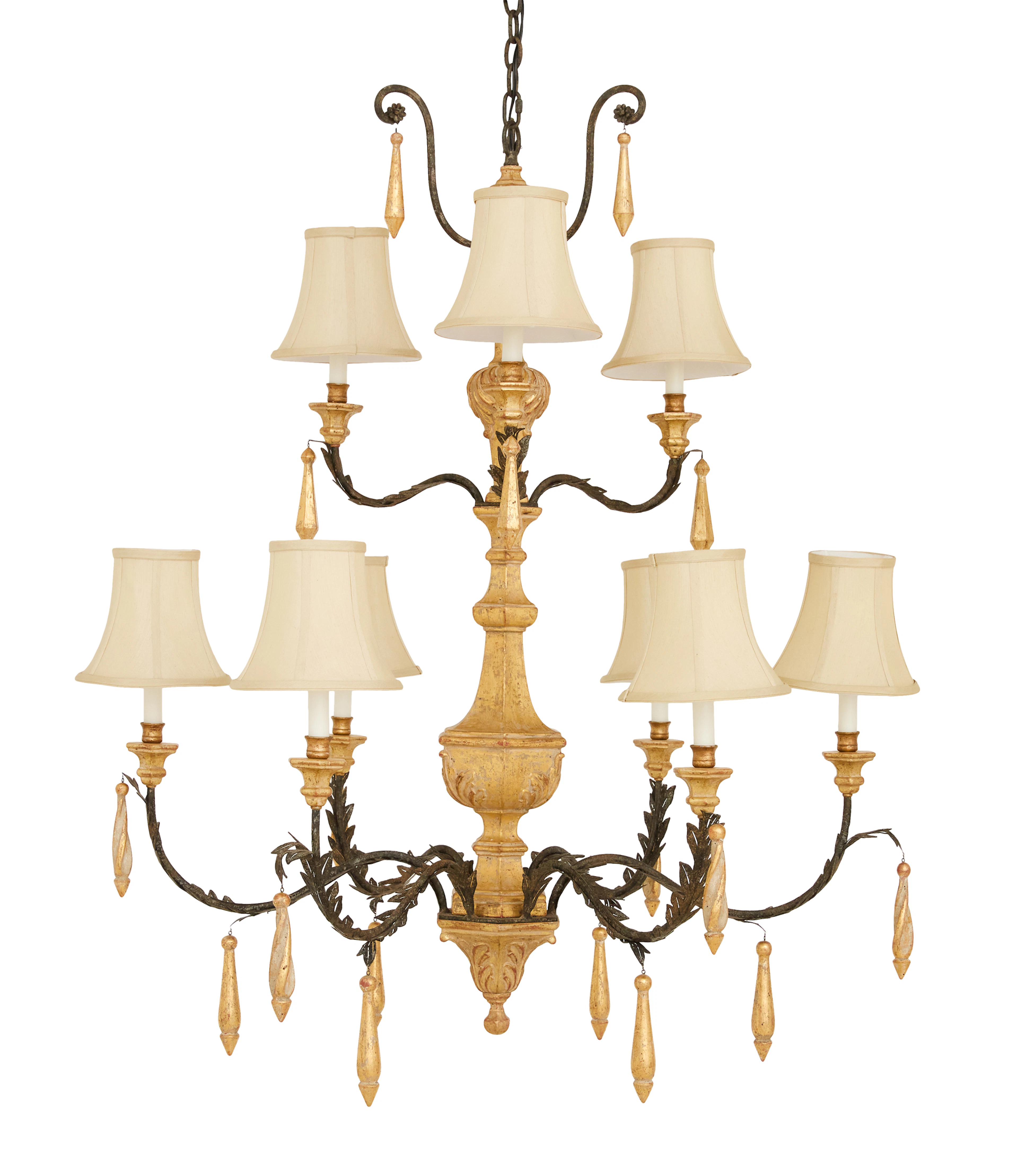 Italian Giltwood, Gilt Plaster and Metal Chandelier