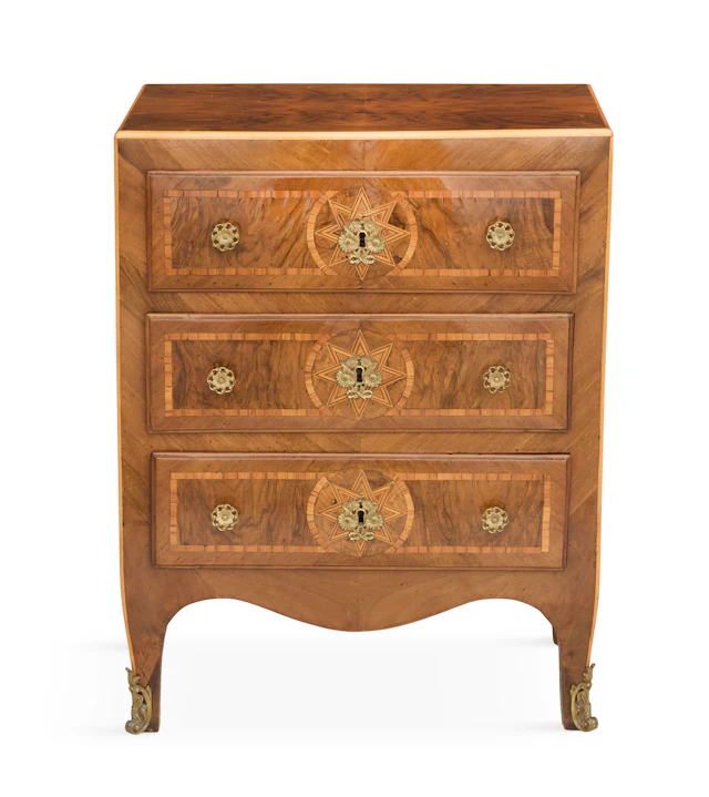 Italian Neoclassical Inlaid Olivewood Chest of Drawers