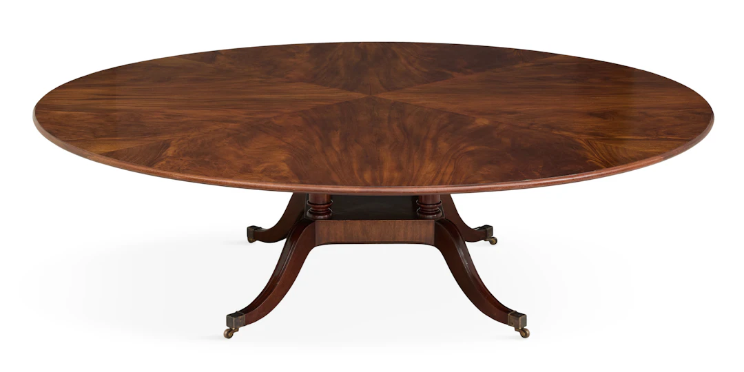 Large Custom-Made Mahogany Circular Dining Table