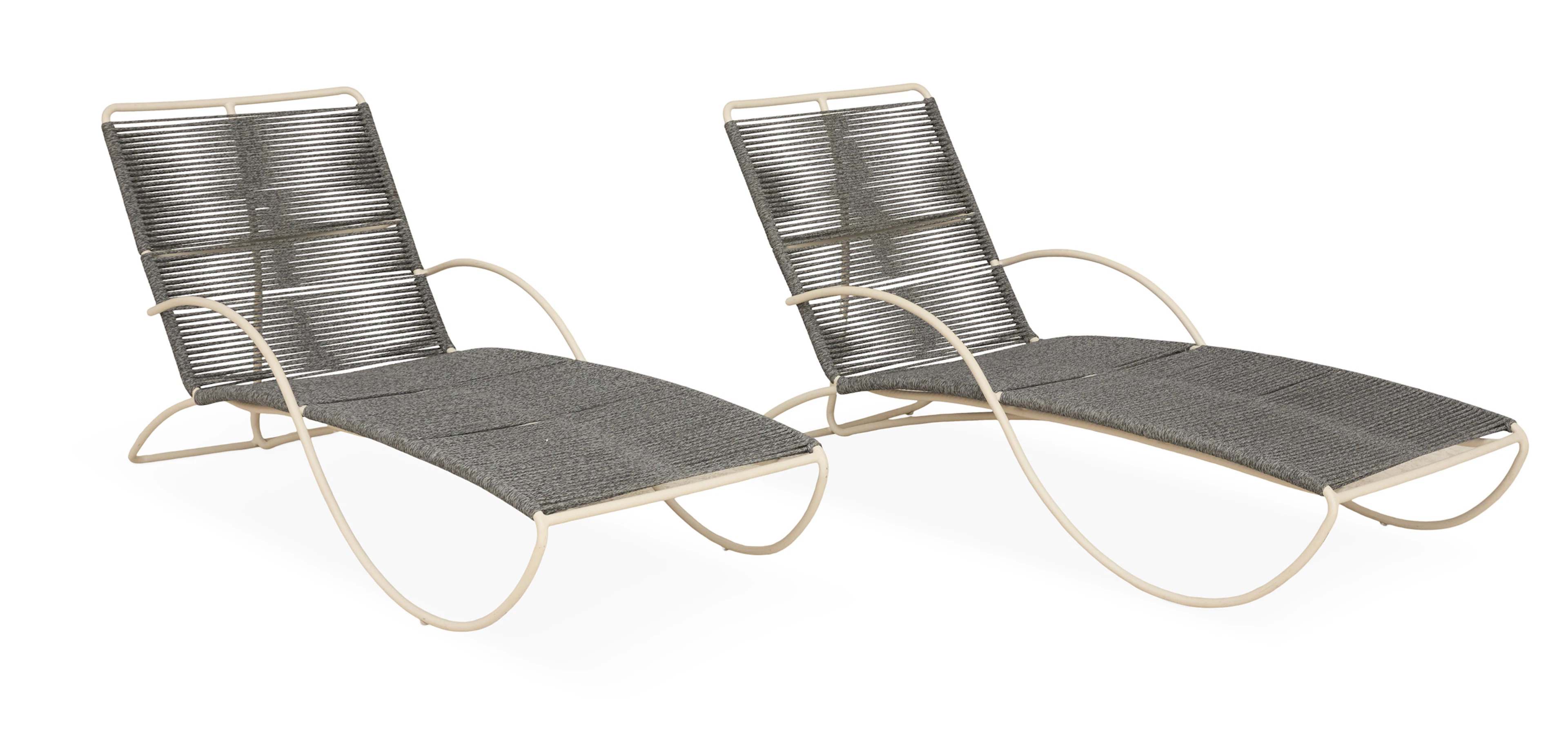 Pair of Brown Jordan "S" Contoured Chaise Lounges