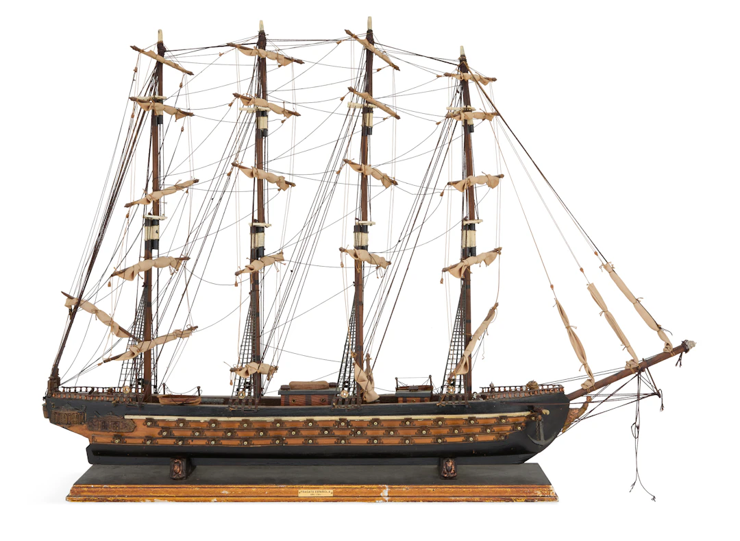 Detailed Wood Model of the "Fragata Espanola, 1780"