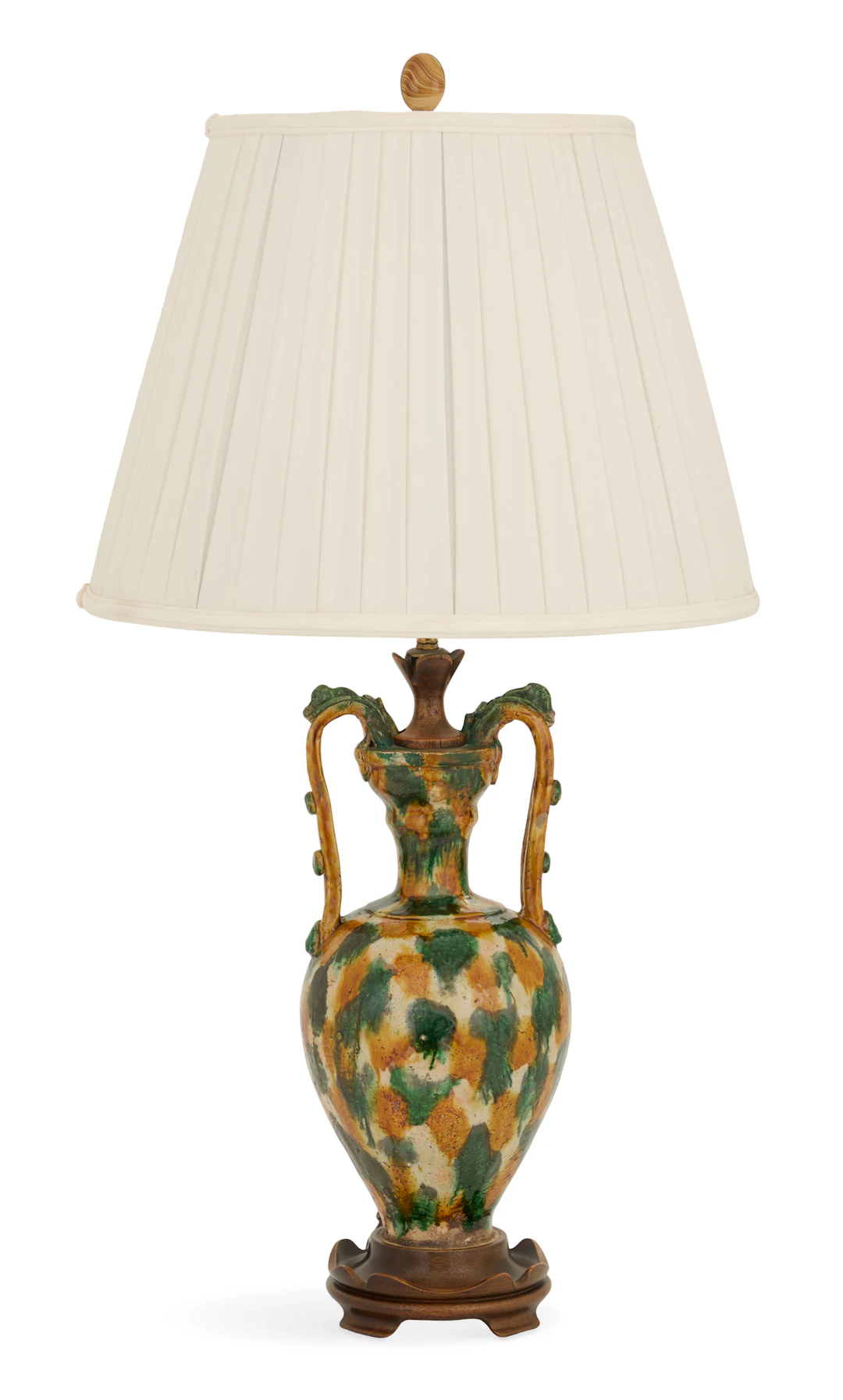 Chinese Sancai-Glazed Amphora Lamp
