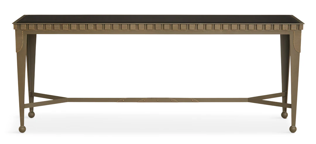 Custom David Mudge Metal and Glass Sofa Table