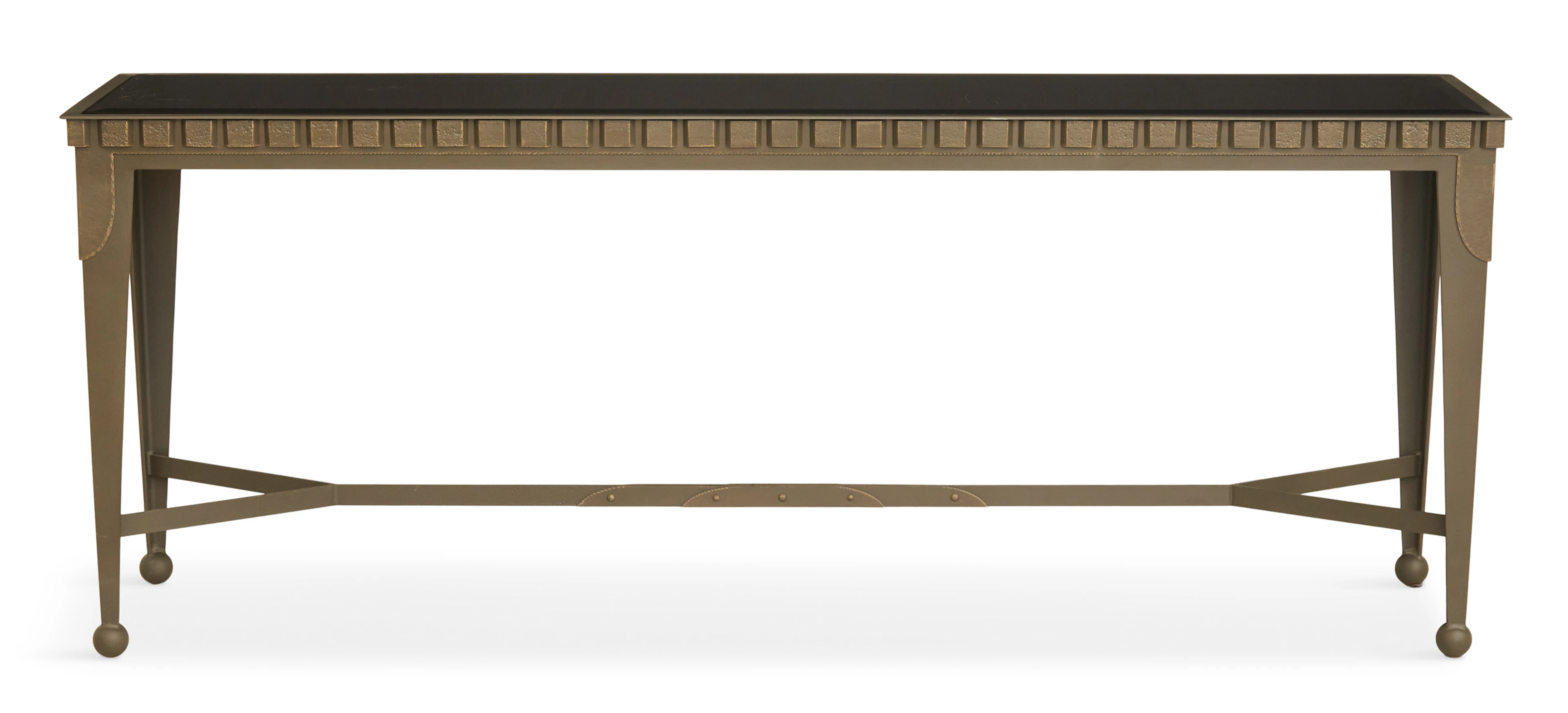 Custom David Mudge Metal and Glass Sofa Table