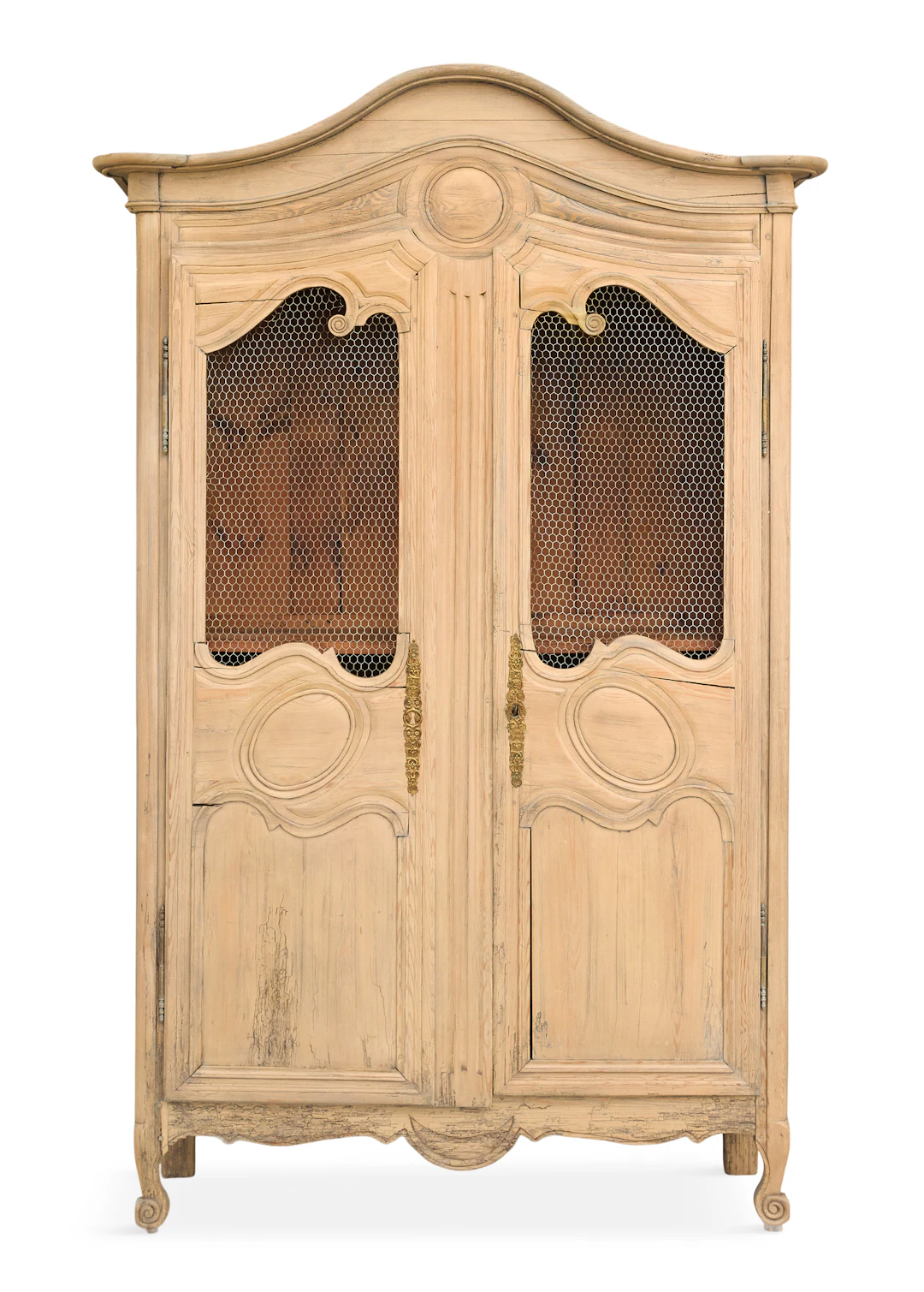French Provincial Pickled Pine Armoire