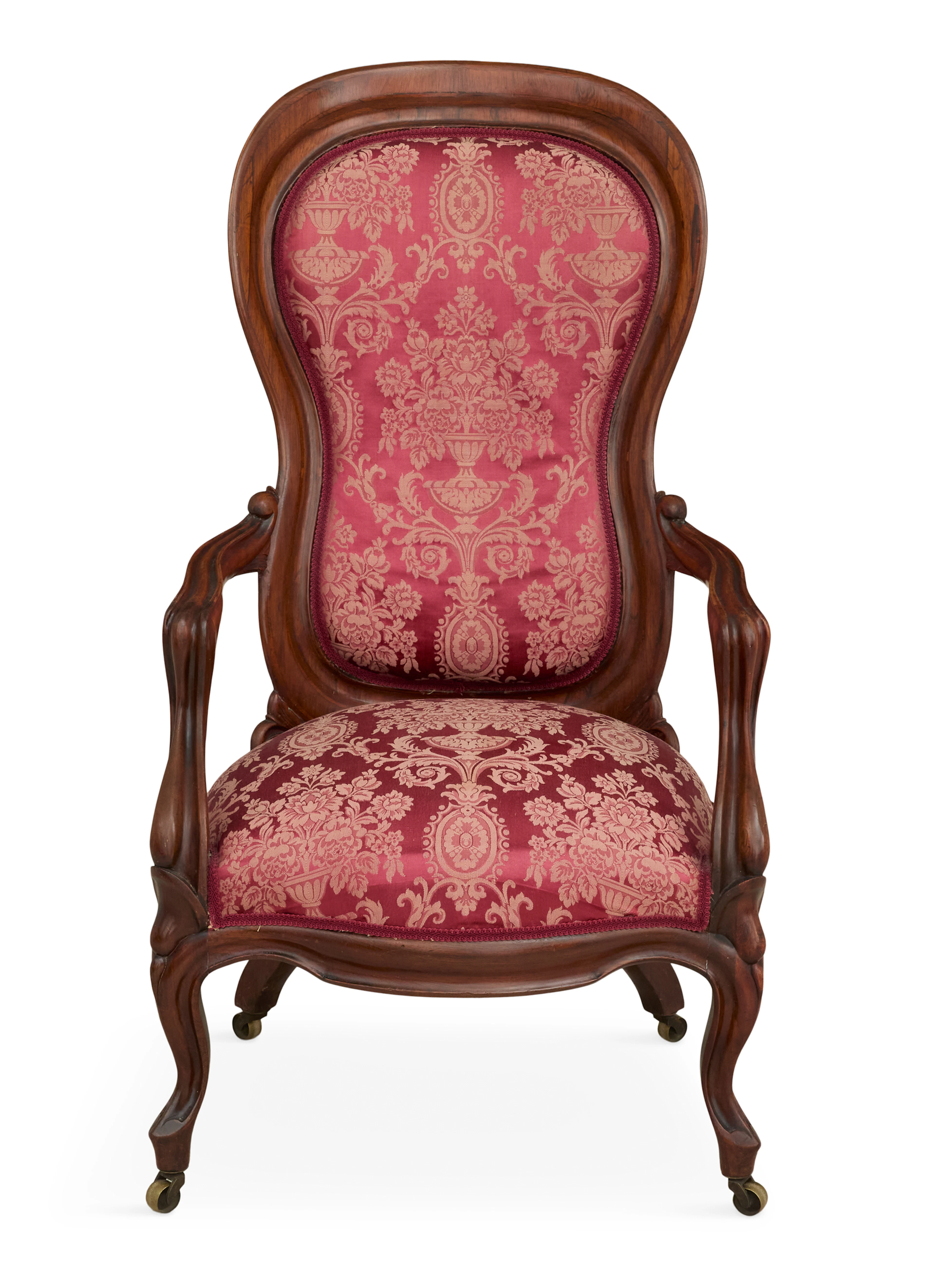 American Rococo Revival Laminated Rosewood Armchair