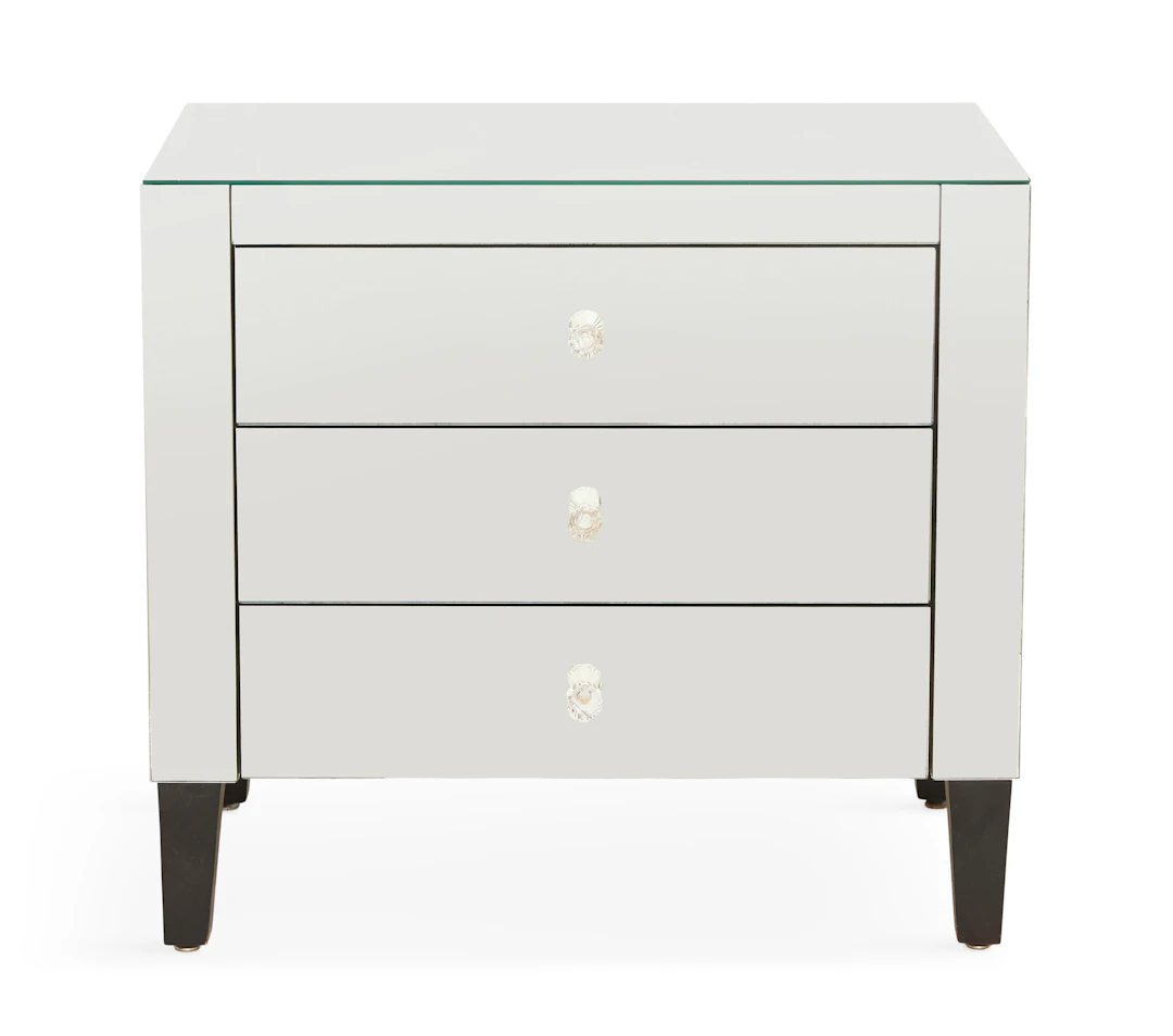 Small Mirrored Three-Drawer Chest