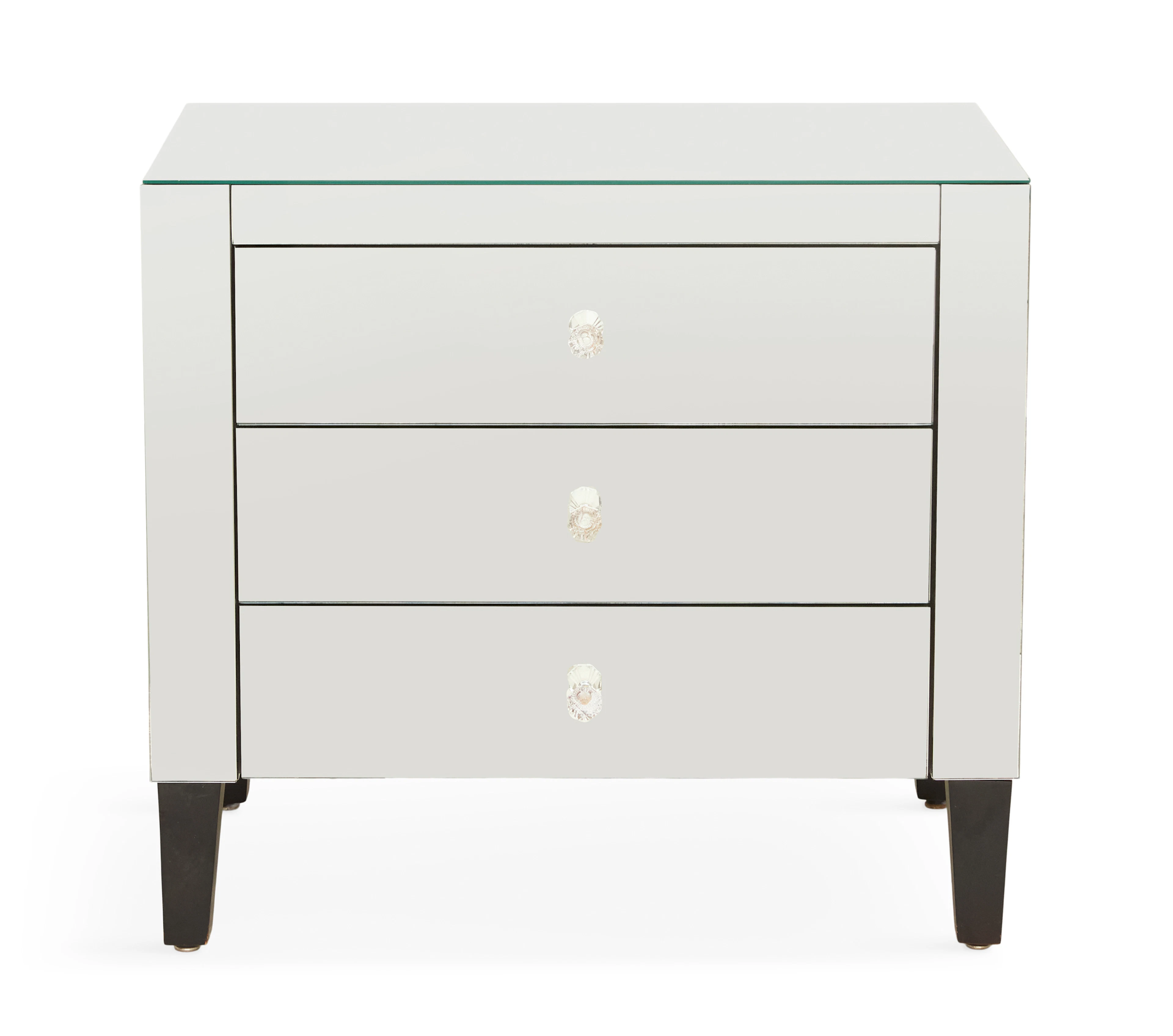 Small Mirrored Three-Drawer Chest