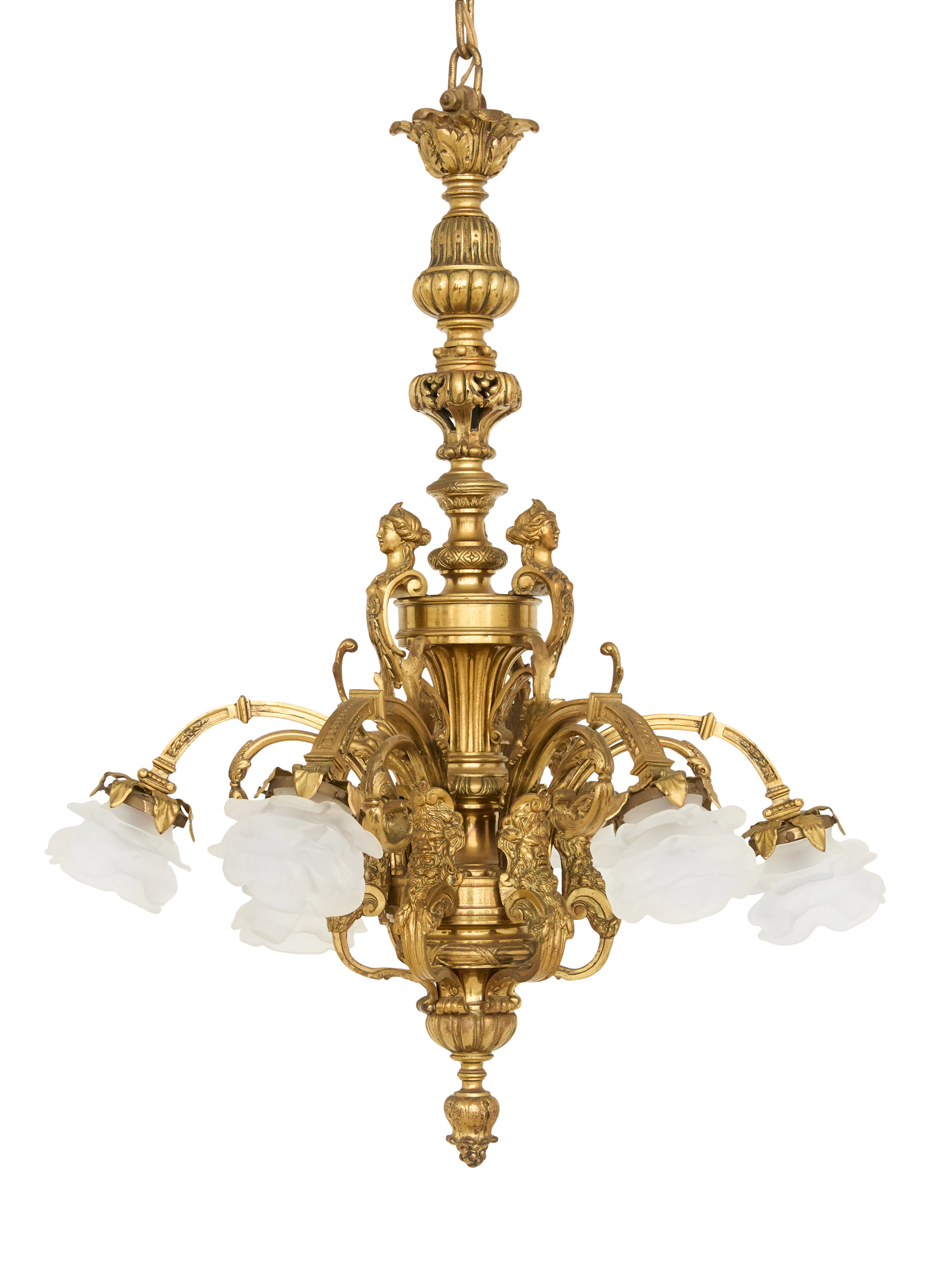 French Belle Epoque Gilt-Bronze Chandelier