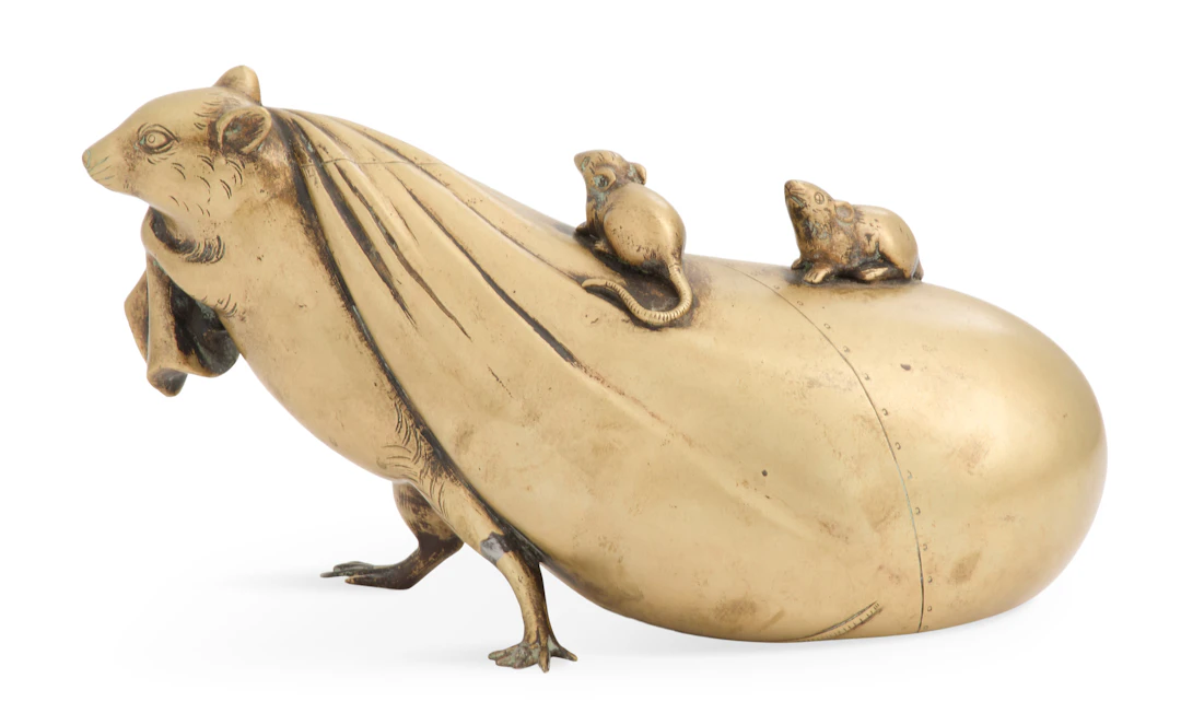 Japanese Meiji Period Bronze Rat Group