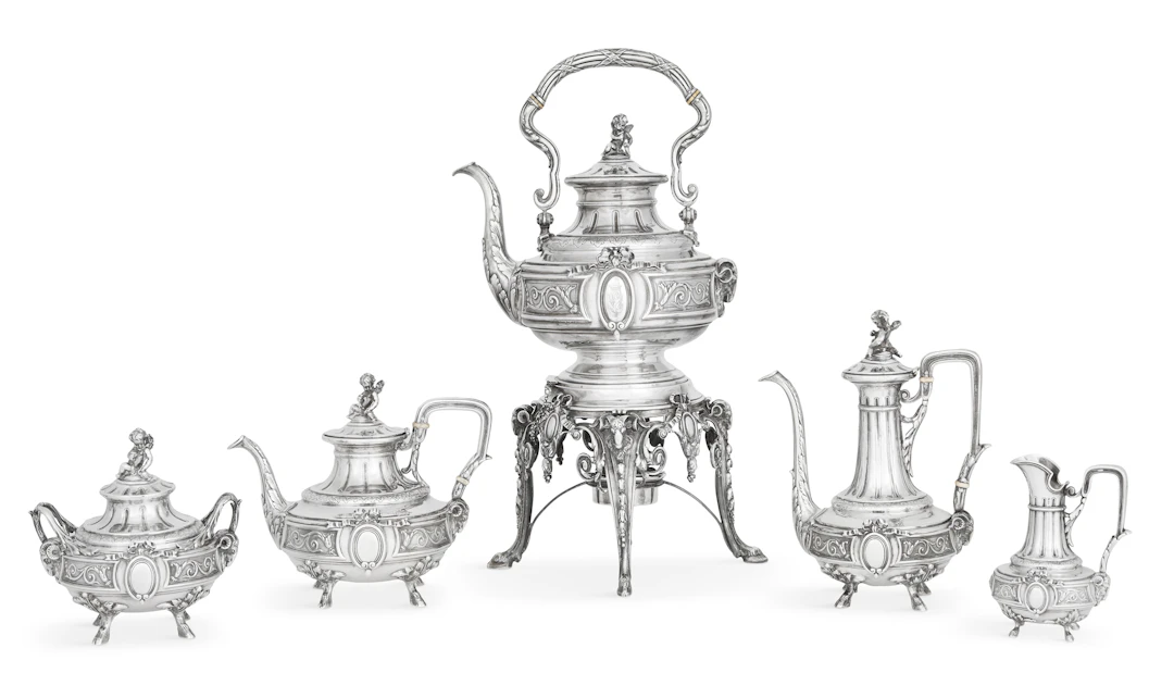 Grand French Belle Epoque Silver Tea Service
