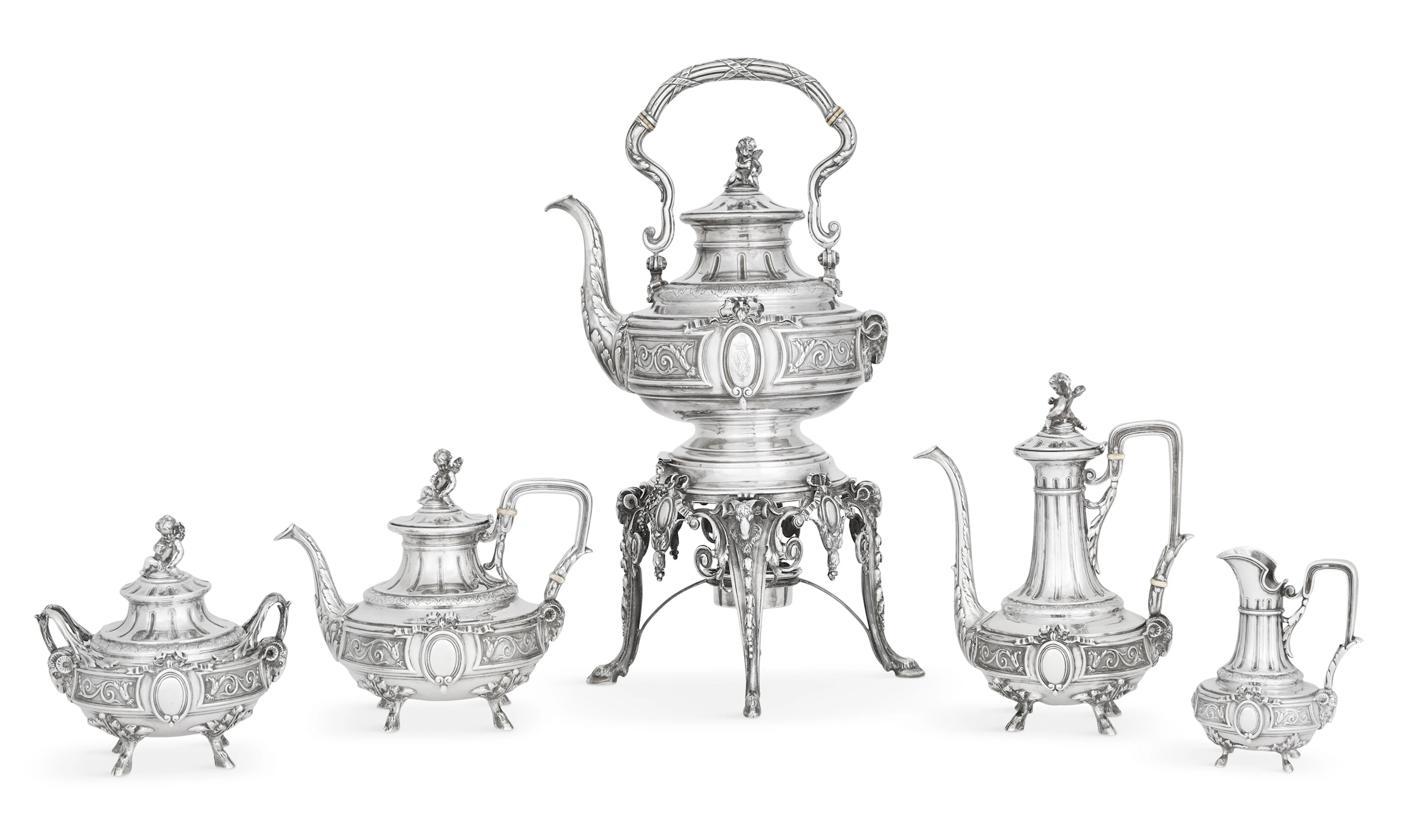 Grand French Belle Epoque Silver Tea Service