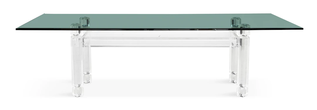 Contemporary Custom Glass-Top and Acrylic Dining Table