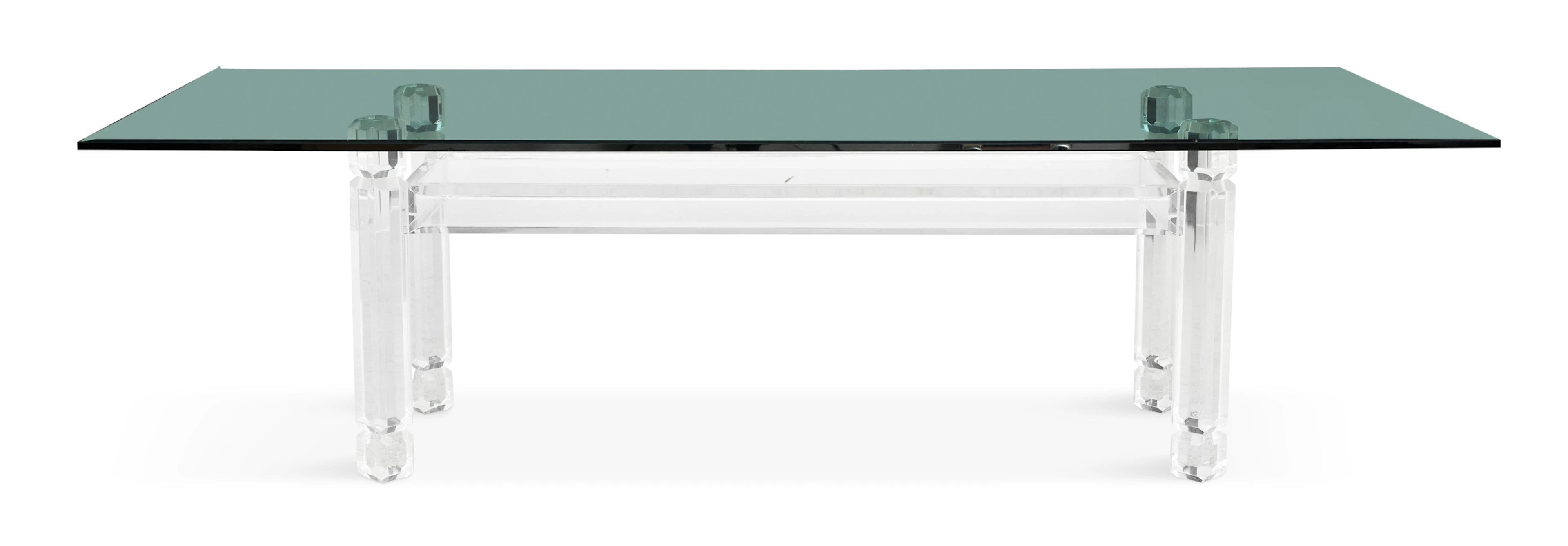 Contemporary Custom Glass-Top and Acrylic Dining Table