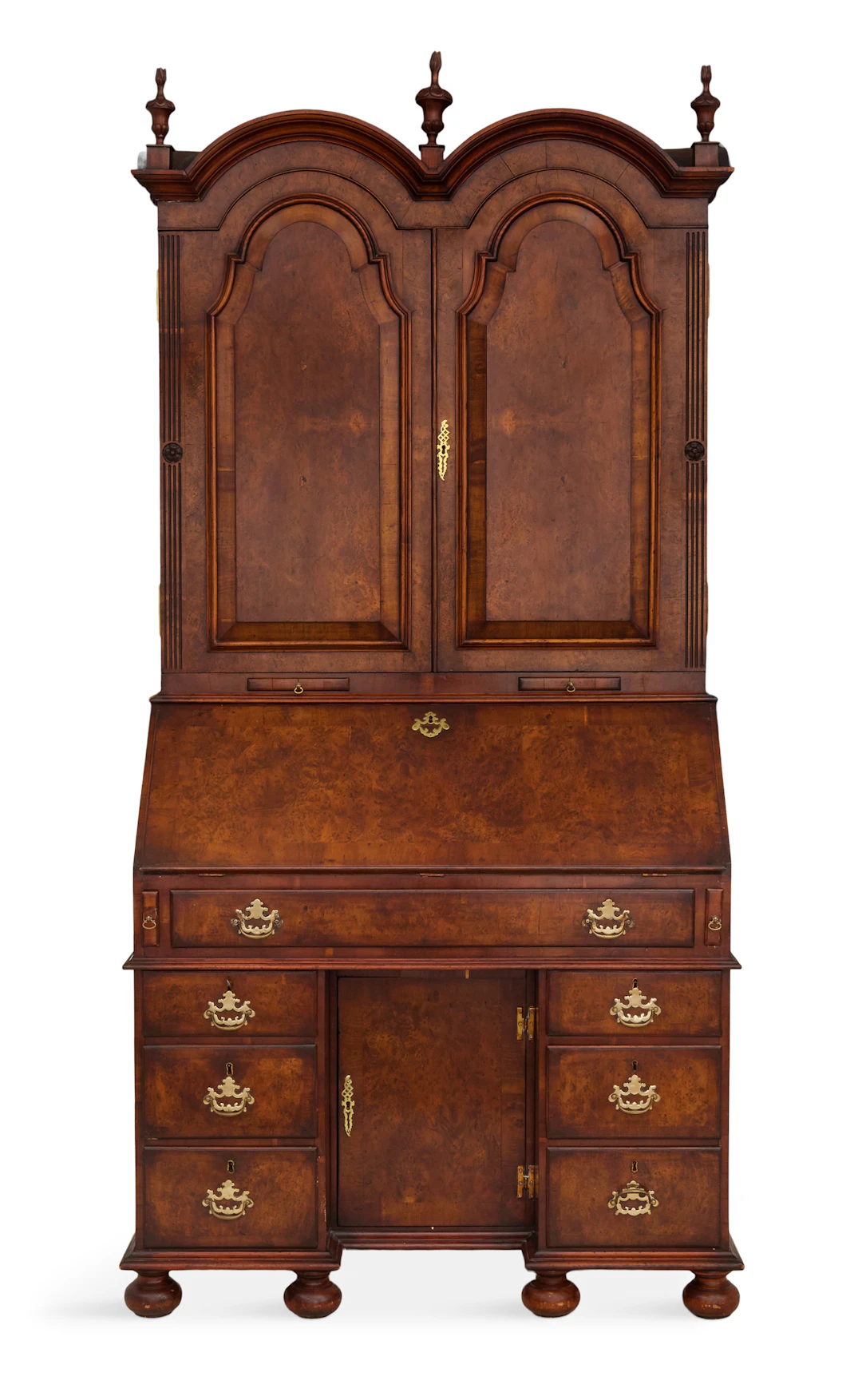 Queen Anne-Style Burl Wood Secretary