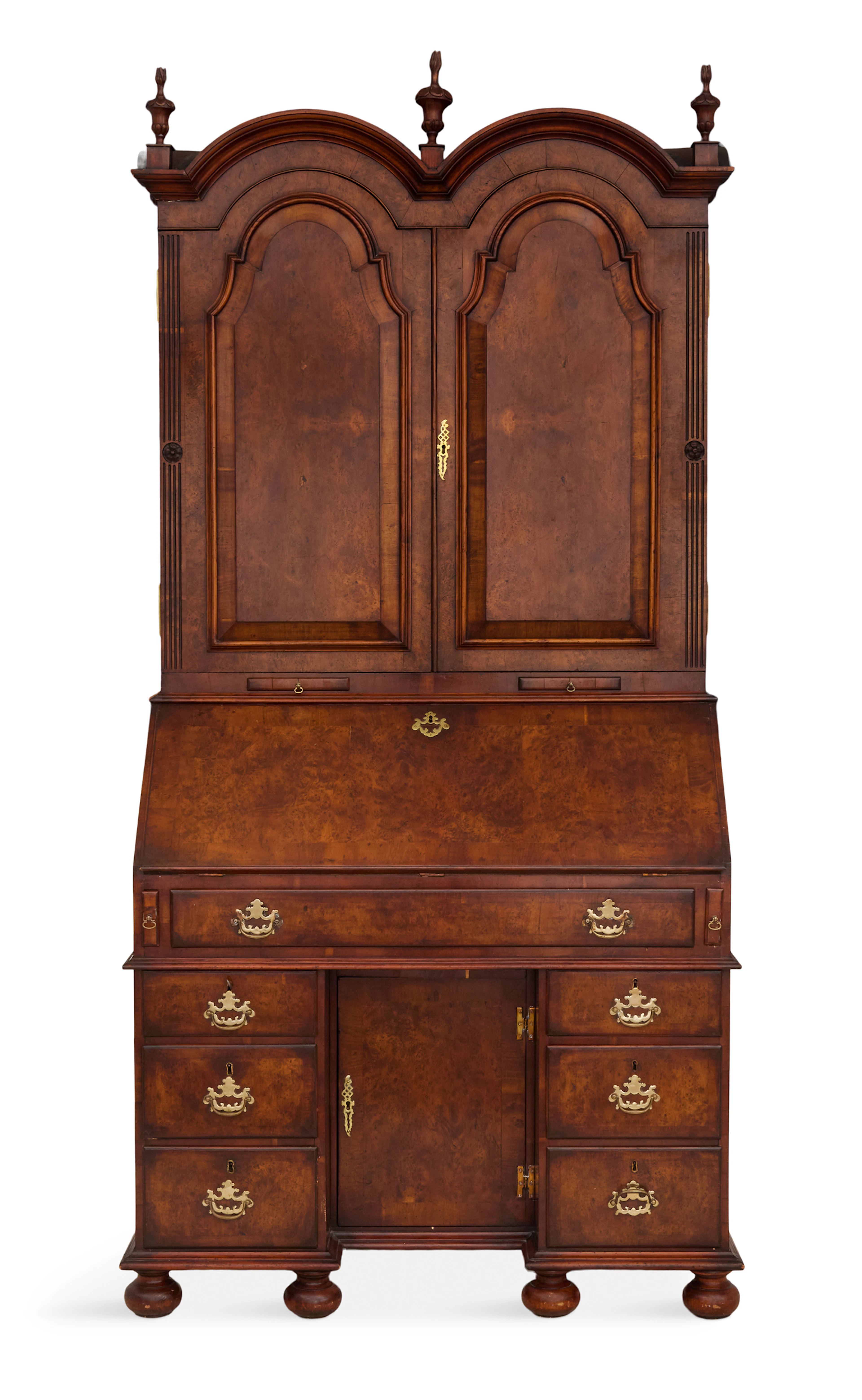 Queen Anne-Style Burl Wood Secretary