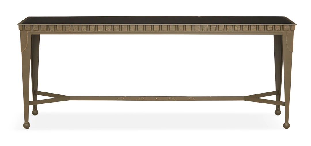 Custom David Mudge Metal and Glass Sofa Table