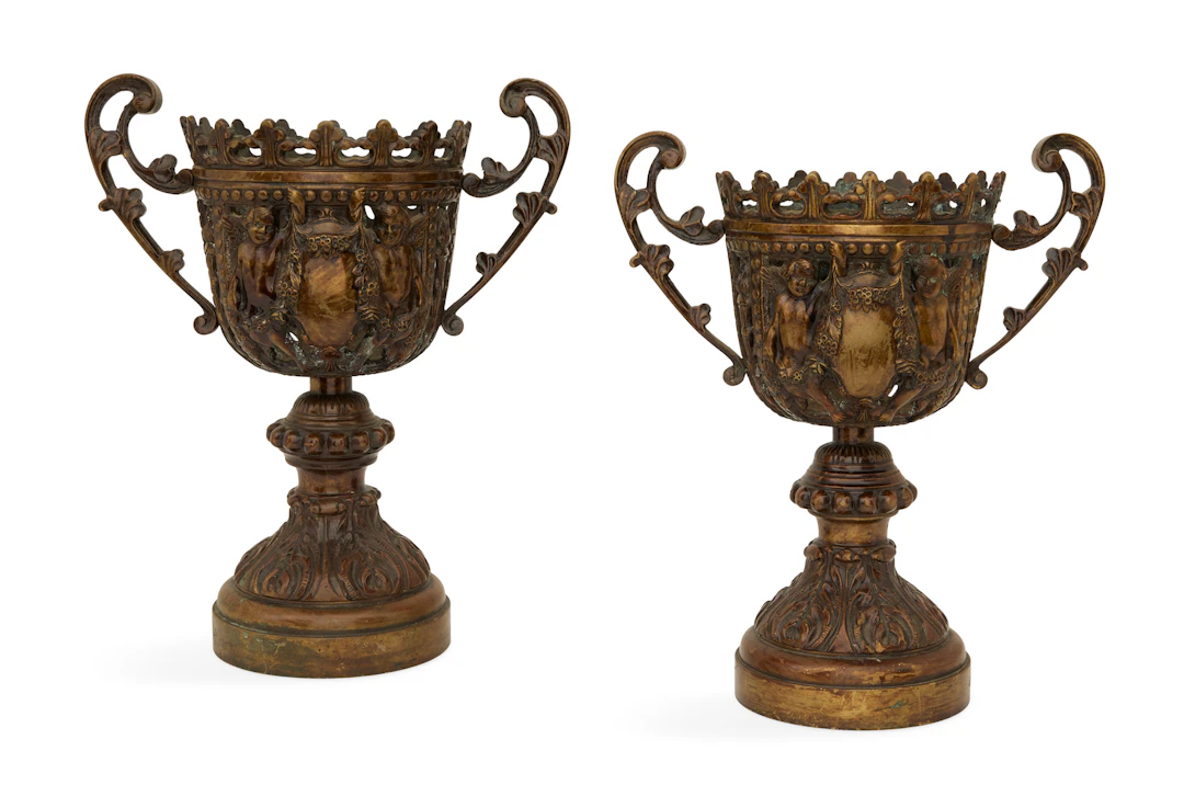 Pair of Pierced Bronze Chalices