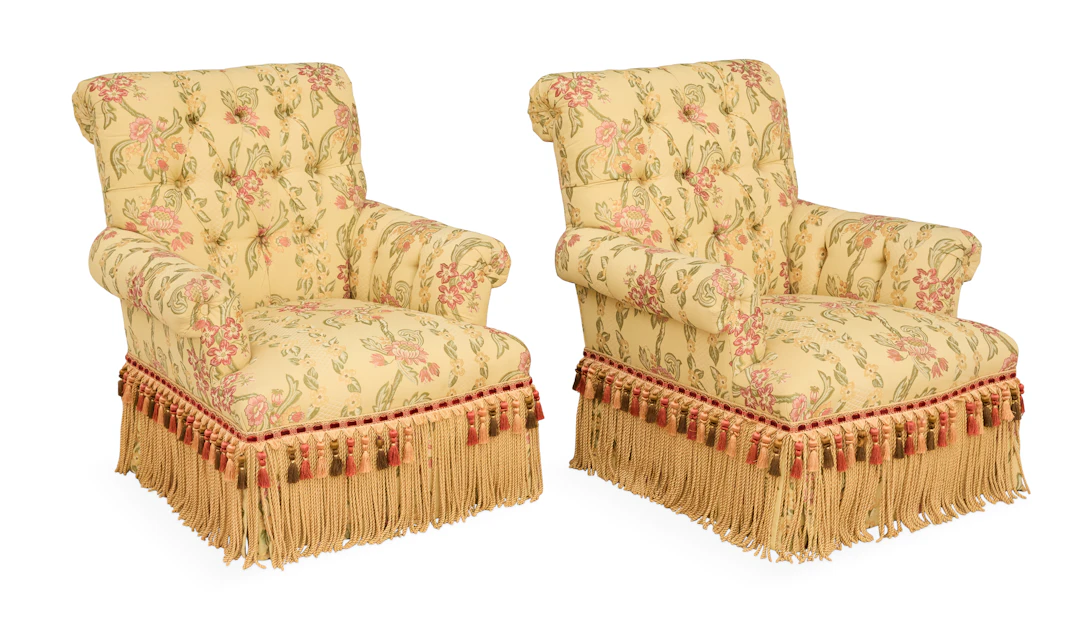 Pair of Custom Overstuffed Club Chairs