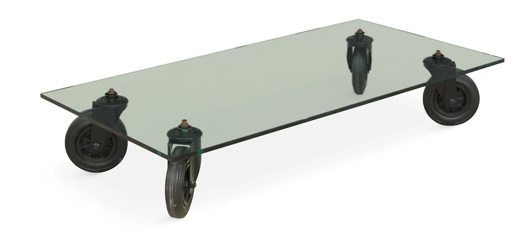 Gae Aulenti "Tavolo con Ruote" Coffee Table