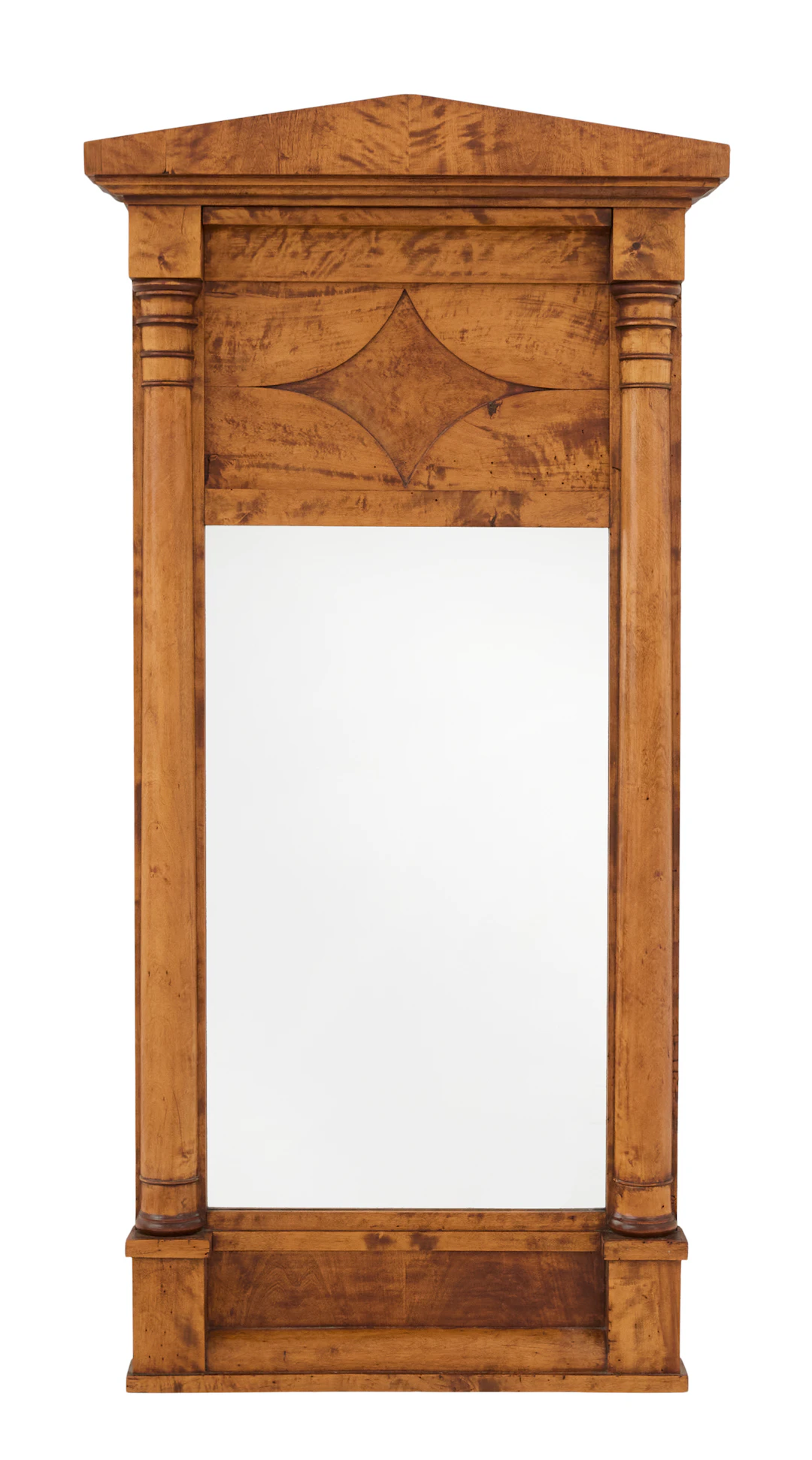 Biedermeier Figured Birch Mirror