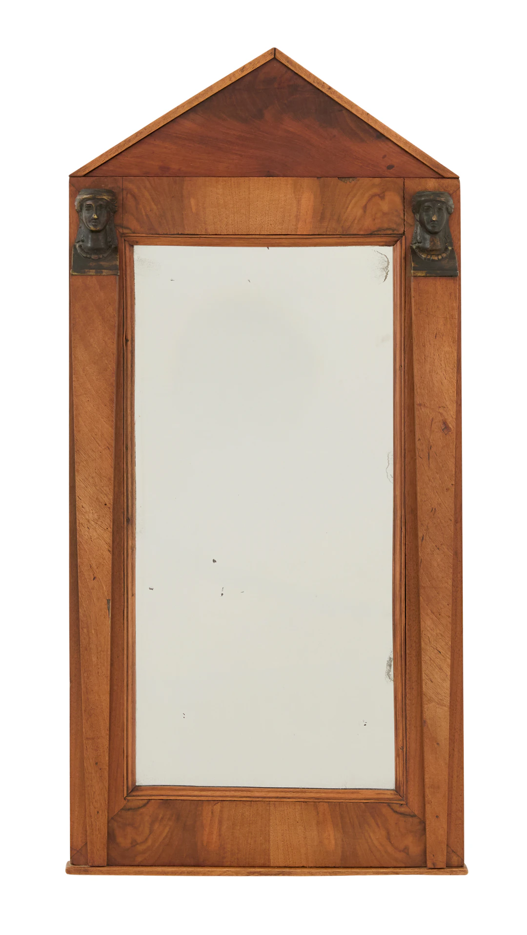 Italian Walnut and Bronze Mirror in the Neoclassical Taste